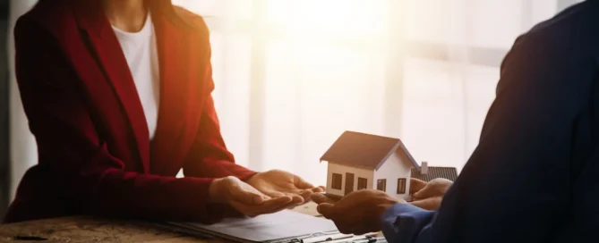 Real estate broker agent presenting and consult to customer