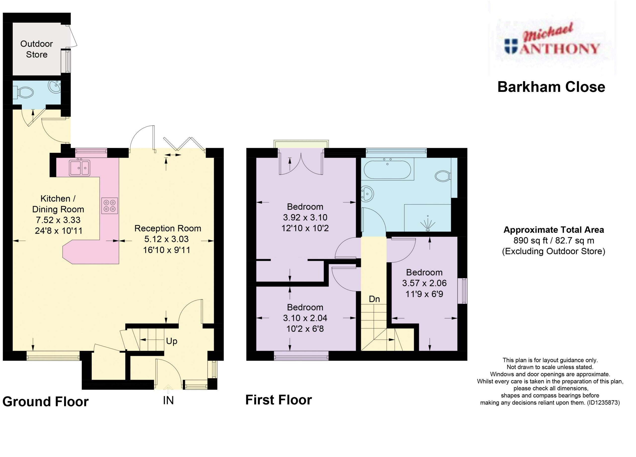 Floorplan for Barkham Close, Cheddington, Buckinghamshire, LU7 0RT