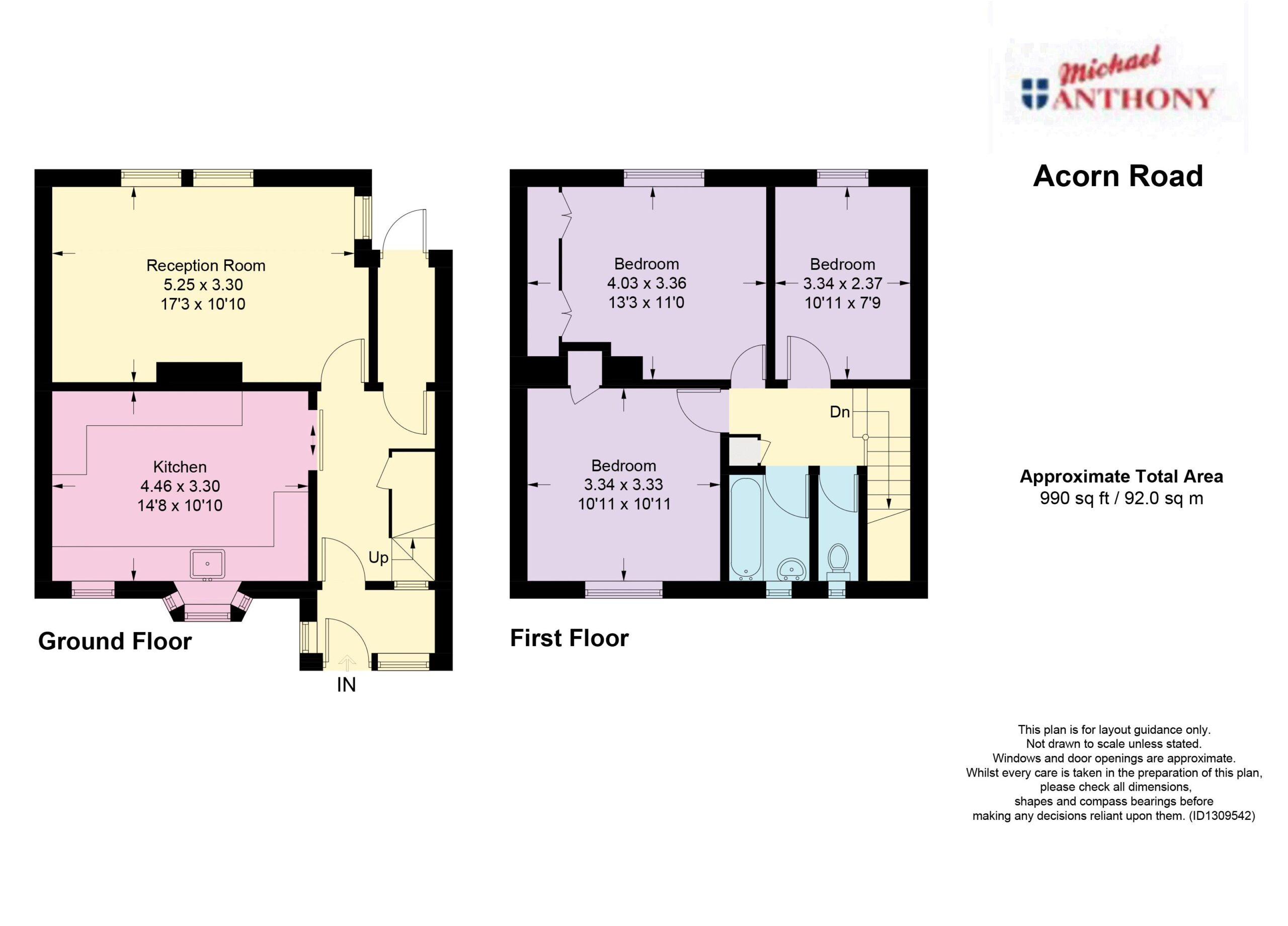 Floorplan for Acorn Road, Hemel Hempstead, Hertfordshire, HP3 8DP