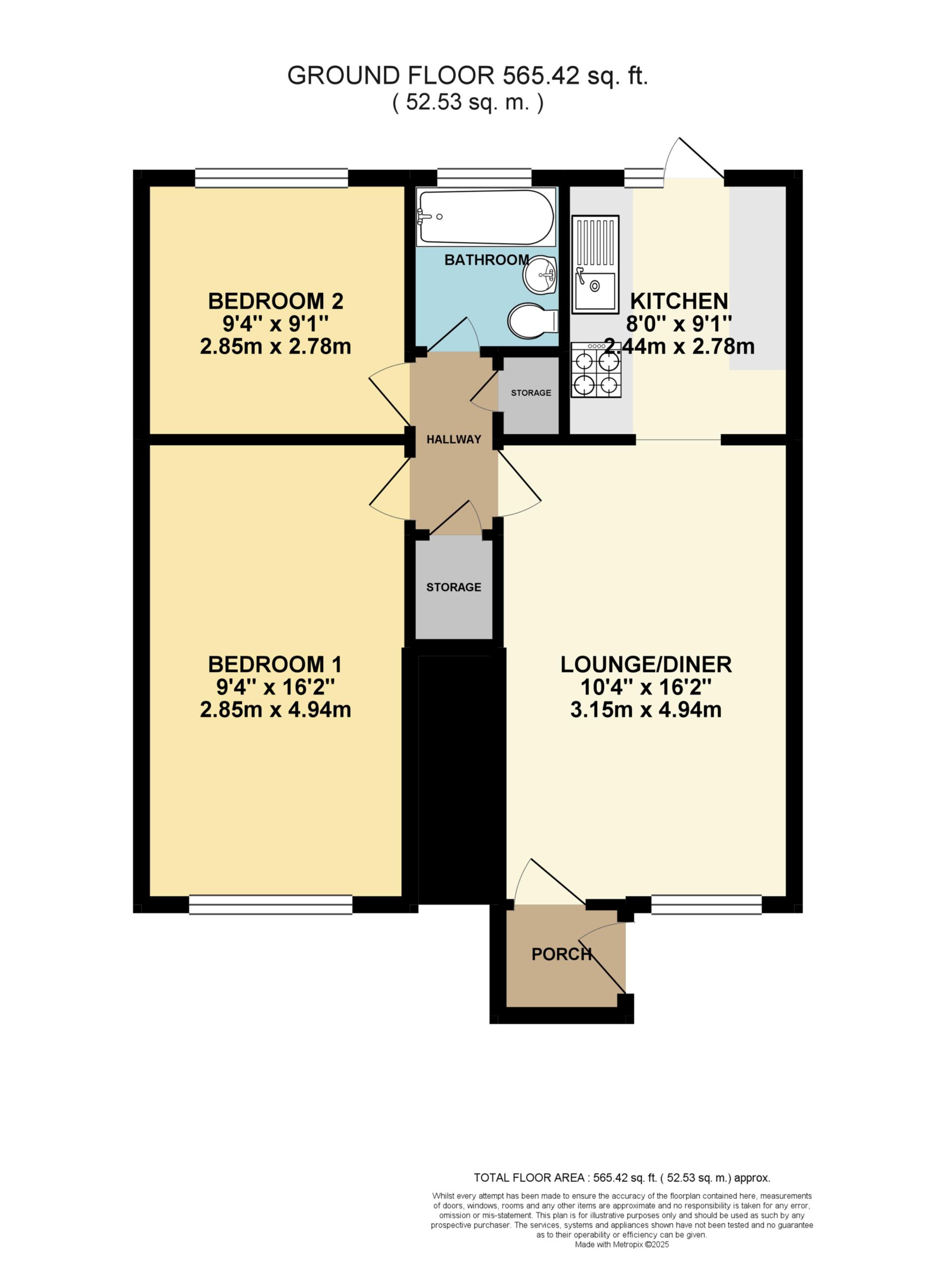 Floorplan for Rowle Close, Stantonbury, Milton Keynes, Buckinghamshire, MK14 6BJ