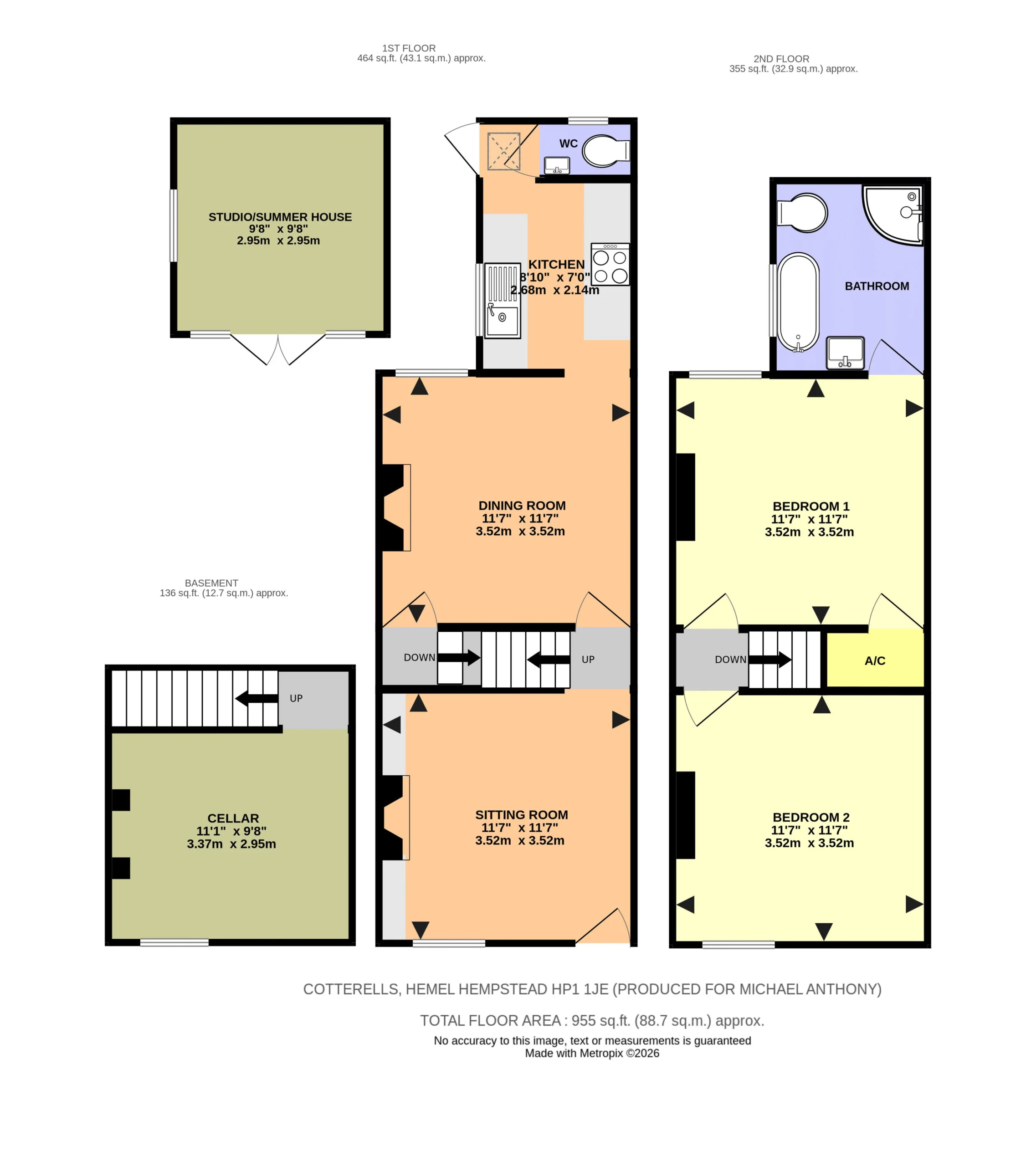 Floorplan for Cotterells, Hemel Hempstead, Hertfordshire, HP1 1JE