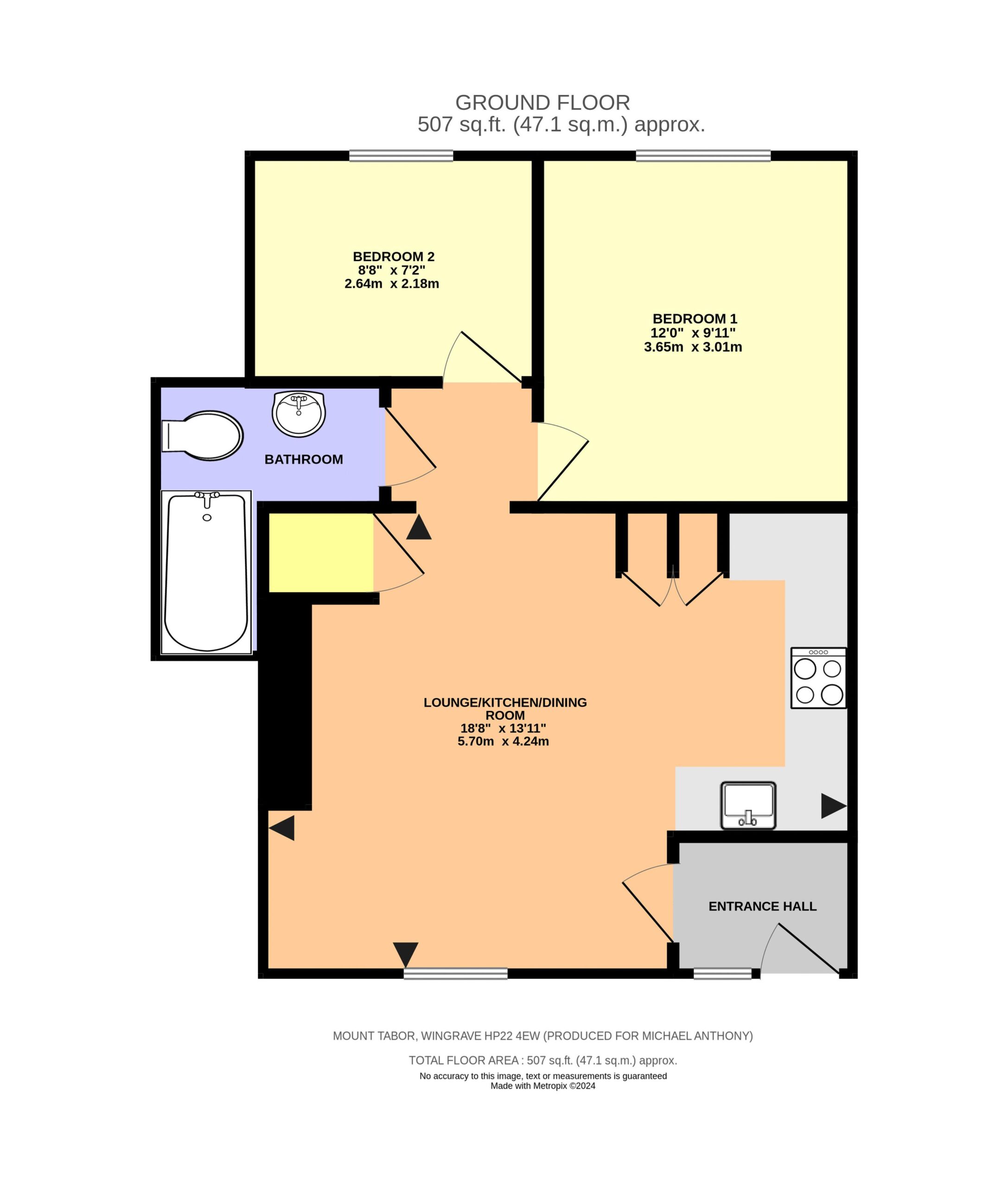 Floorplan for Mount Tabor, Wingrave, Buckinghamshire, HP22 4EW