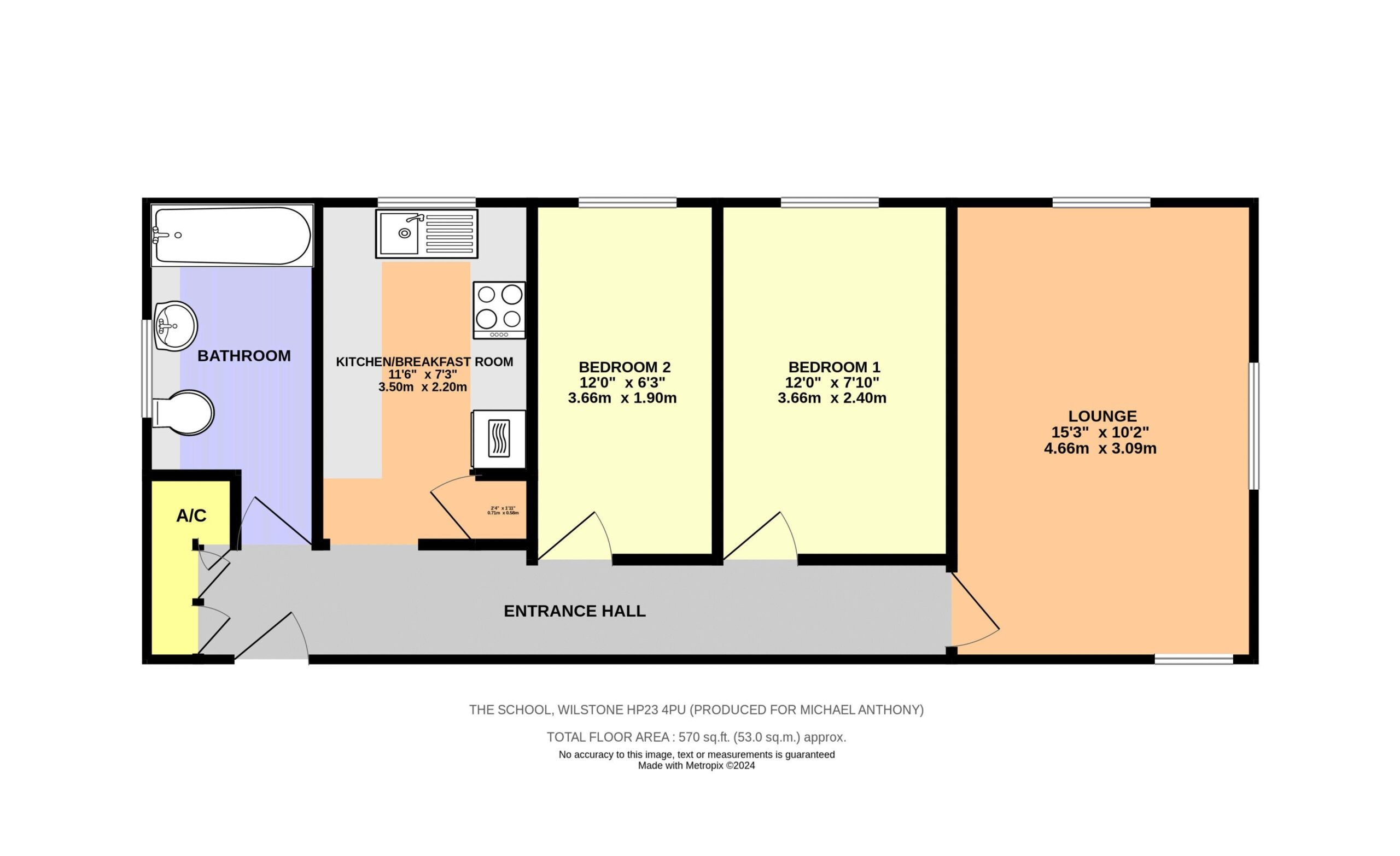 Floorplan for The School, Wilstone, Hertfordshire, HP23 4PU