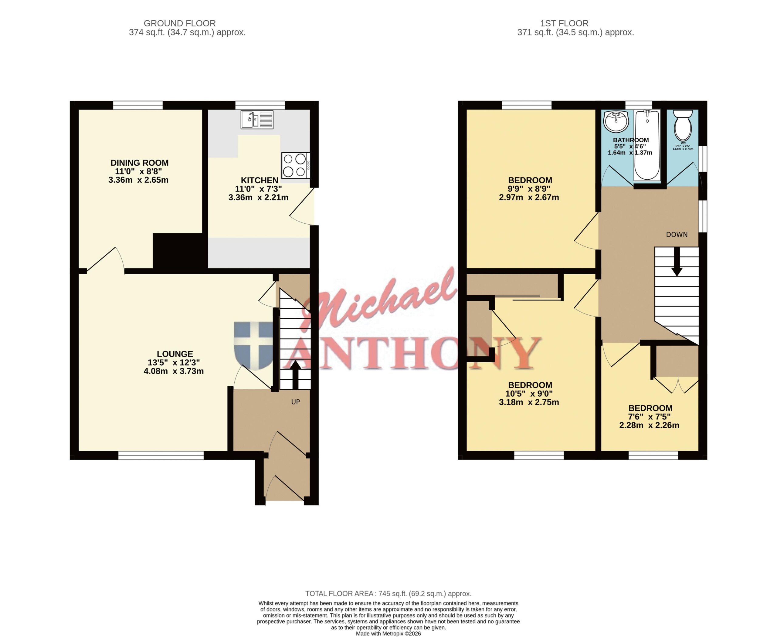 Floorplan for Eden Walk, Bletchley, Milton Keynes, Buckinghamshire, MK3 7BZ