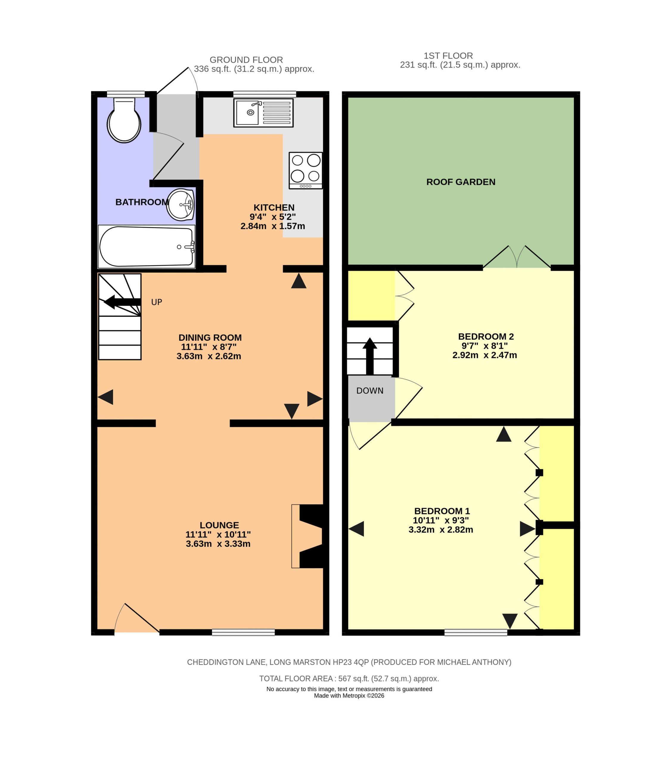 Floorplan for Cheddington Lane, Long Marston, Tring, Hertfordshire, HP23 4QP