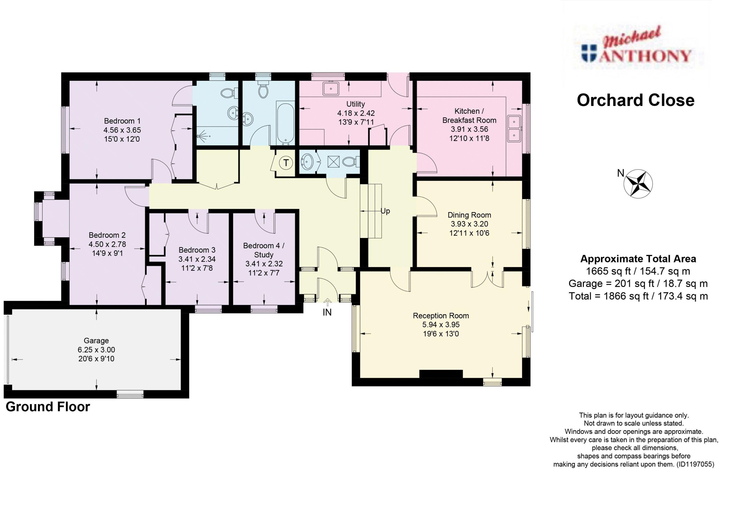Floorplan for Orchard Close, Wingrave, Buckinghamshire, HP22 4PP