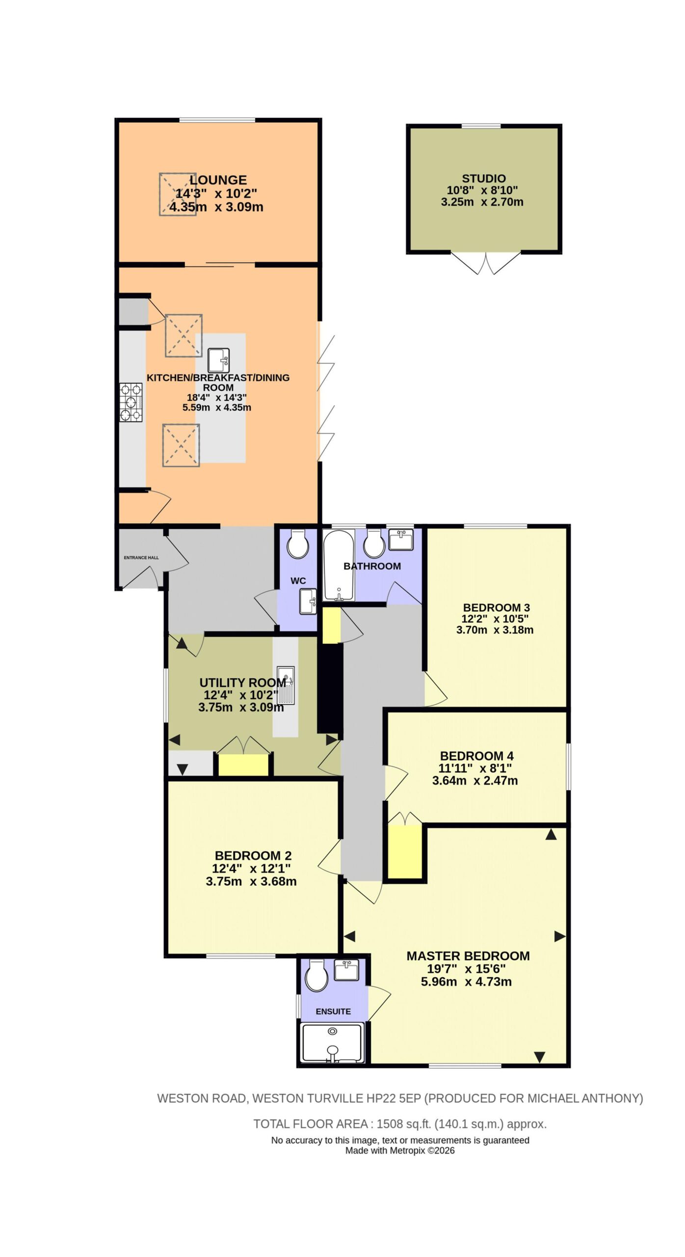Floorplan for Weston Road, Aston Clinton, Aylesbury, Buckinghamshire, HP22 5EP