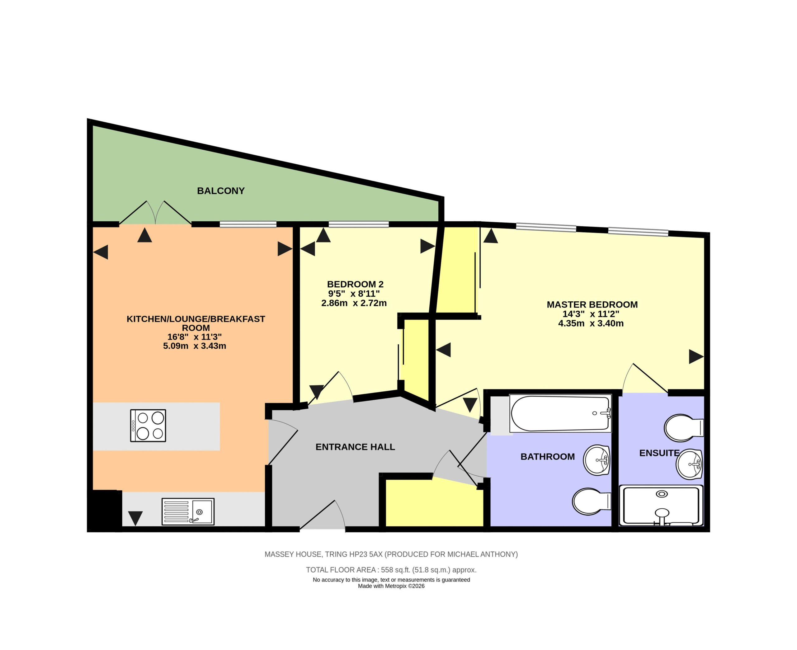 Floorplan for Massey House, Brook Street, Tring, Hertfordshire, HP23 5AX