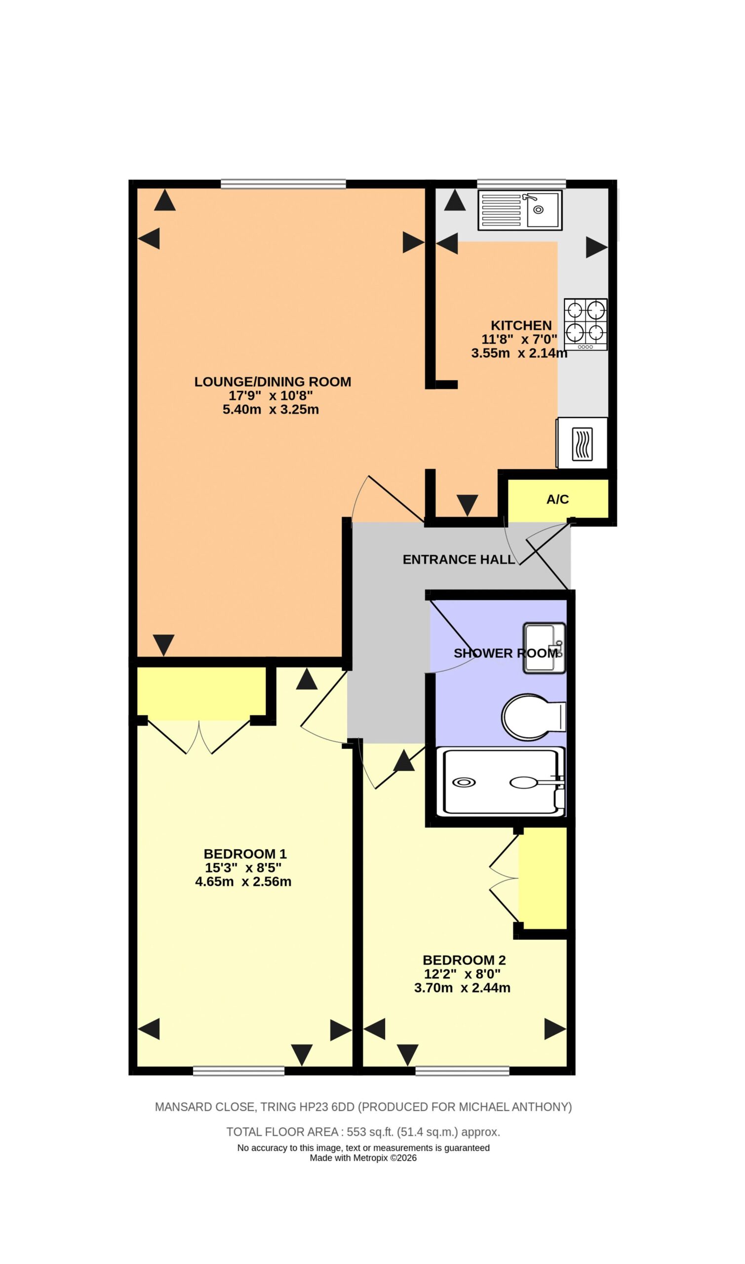Floorplan for Mansard Close, Tring, Hertfordshire, HP23 6DD
