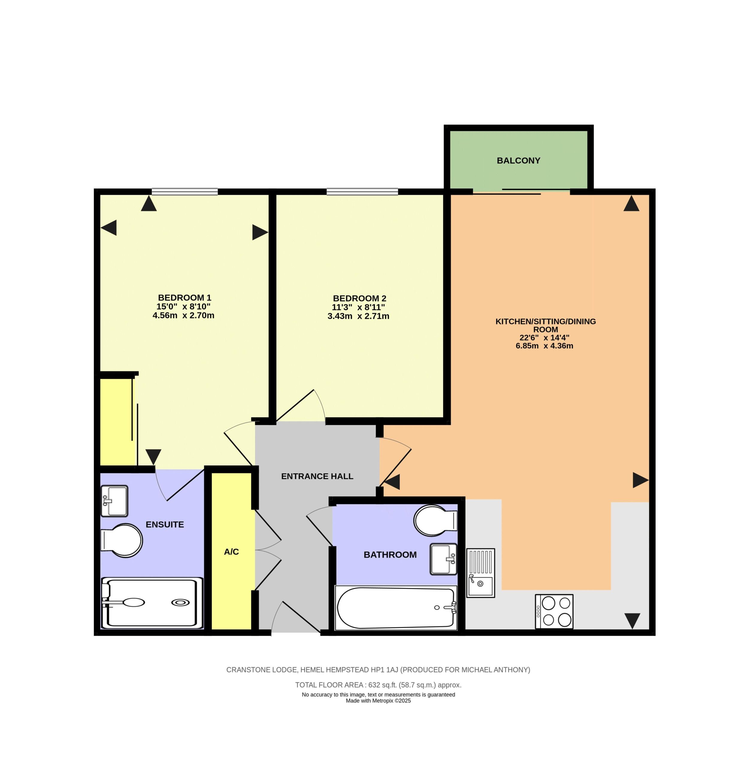 Floorplan for Cotterells, Hemel Hempstead, Hertfordshire, HP1 1AJ