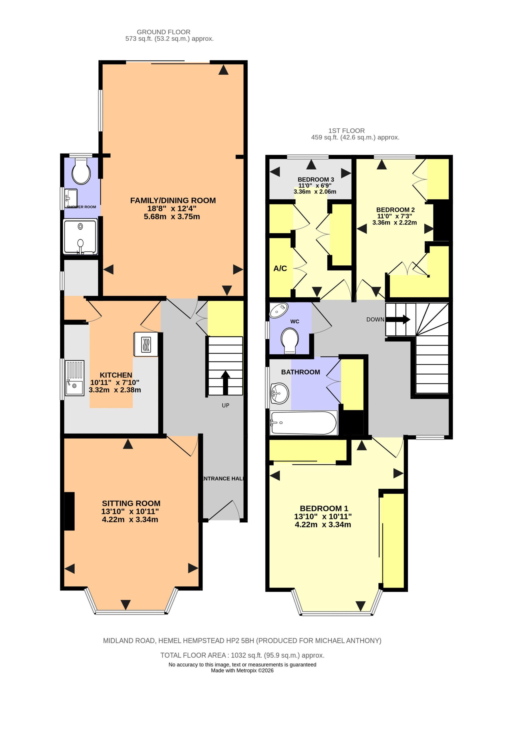 Floorplan for Midland Road, Hemel Hempstead, Hertfordshire, HP2 5BH