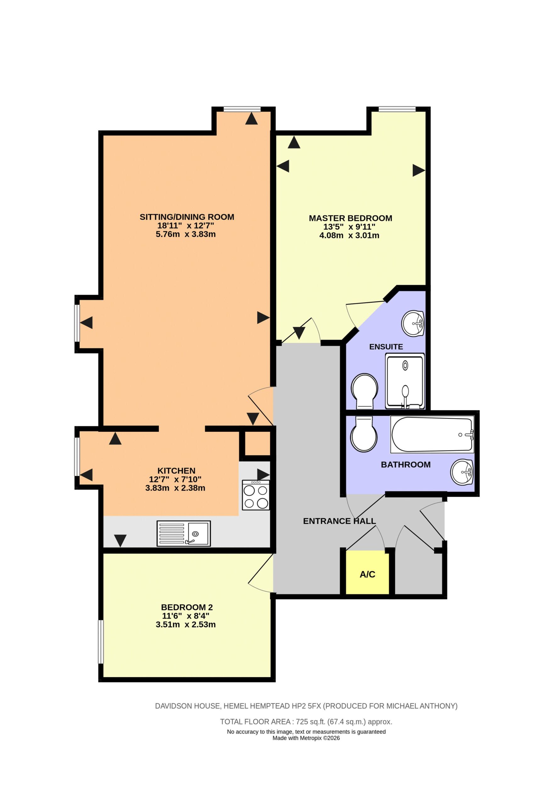Floorplan for Queensway, Hemel Hempstead, Hertfordshire, HP2 5FX