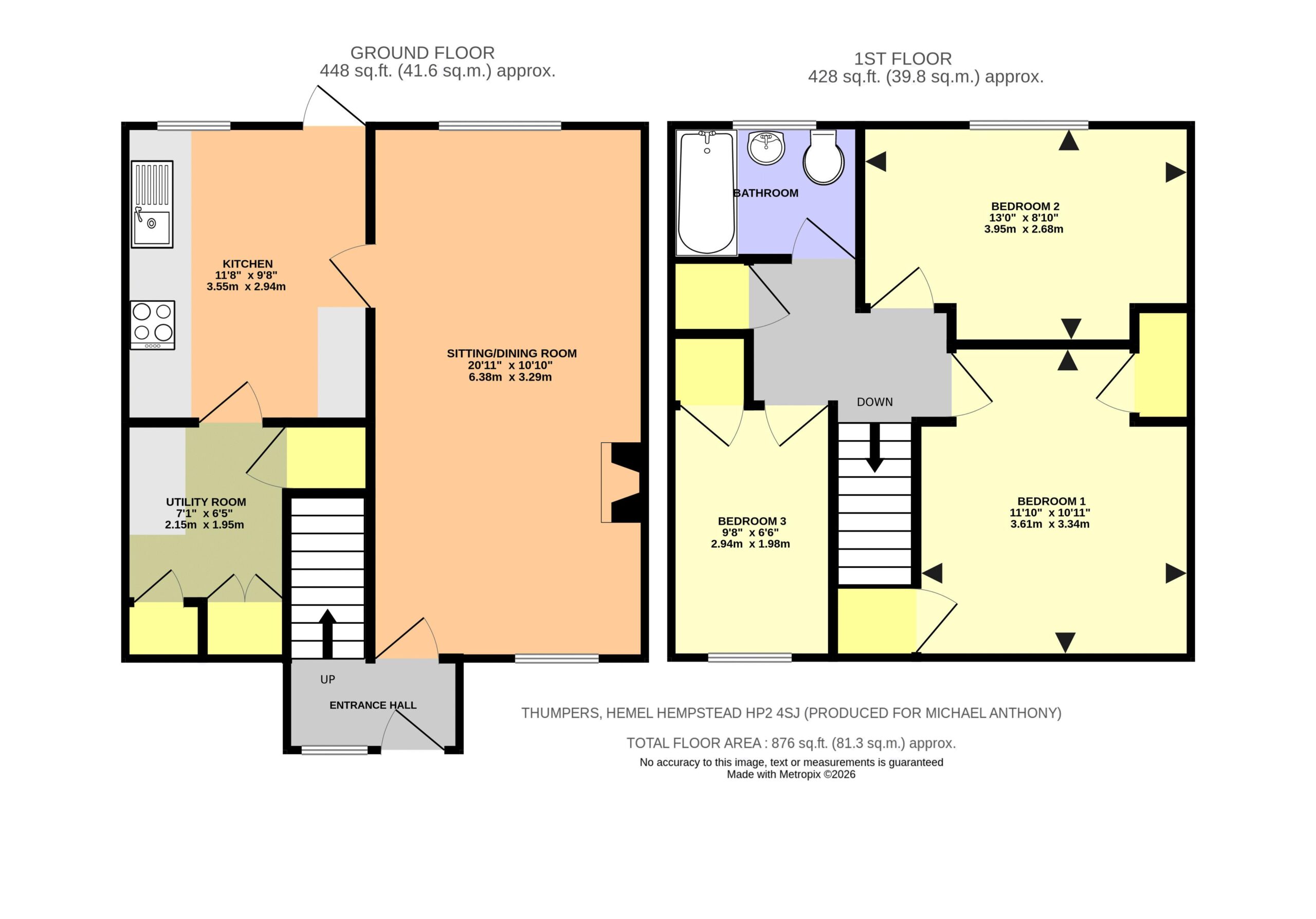 Floorplan for Thumpers, Hemel Hempstead, Hertfordshire, HP2 5SJ