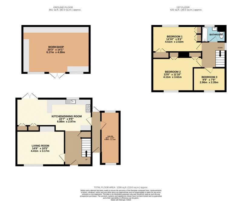 Floorplan for Oliver Close, Park Street, St. Albans, Hertfordshire, AL2 2NA