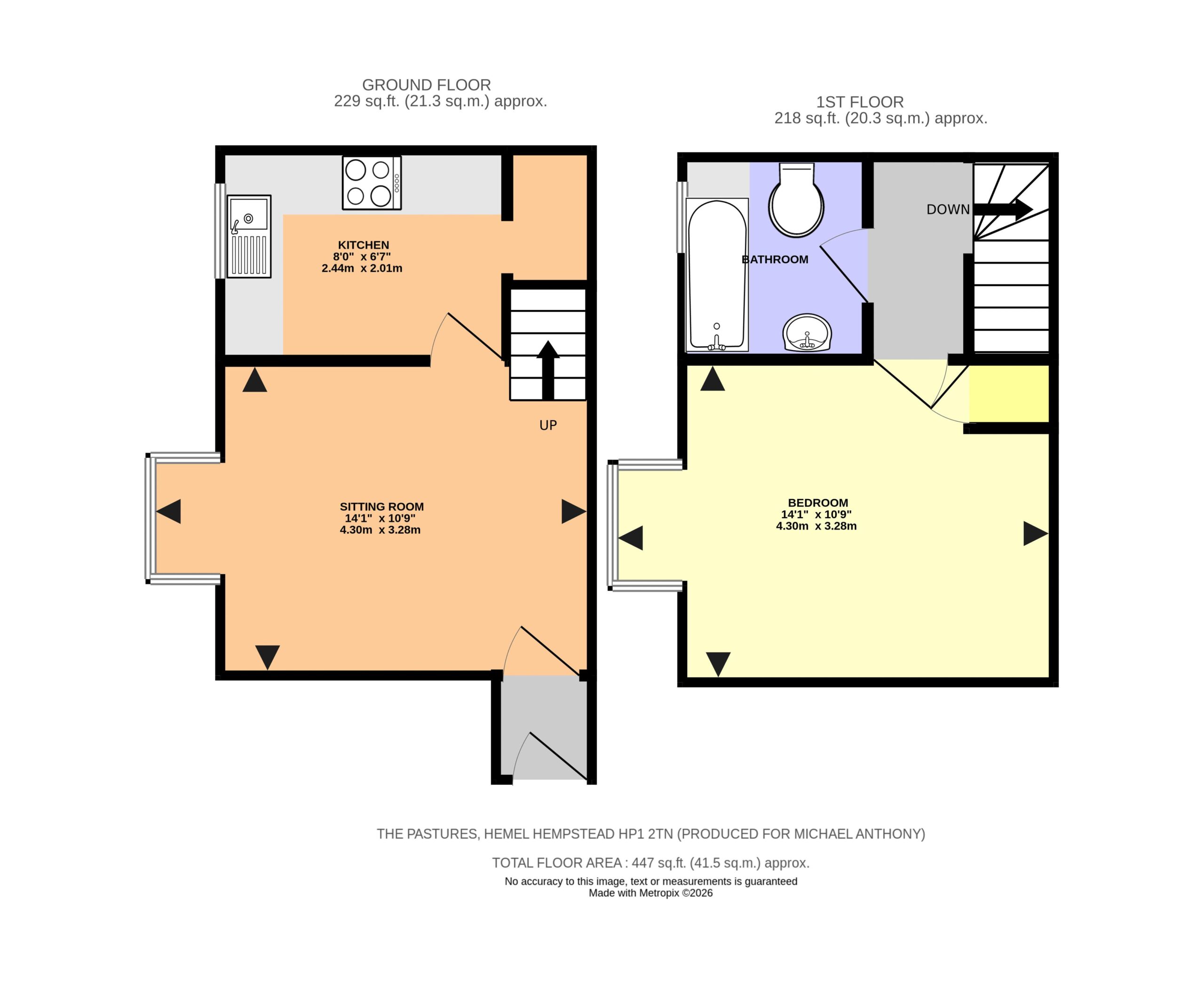 Floorplan for The Pastures, Hemel Hempstead, Hertfordshire, HP1 2TN