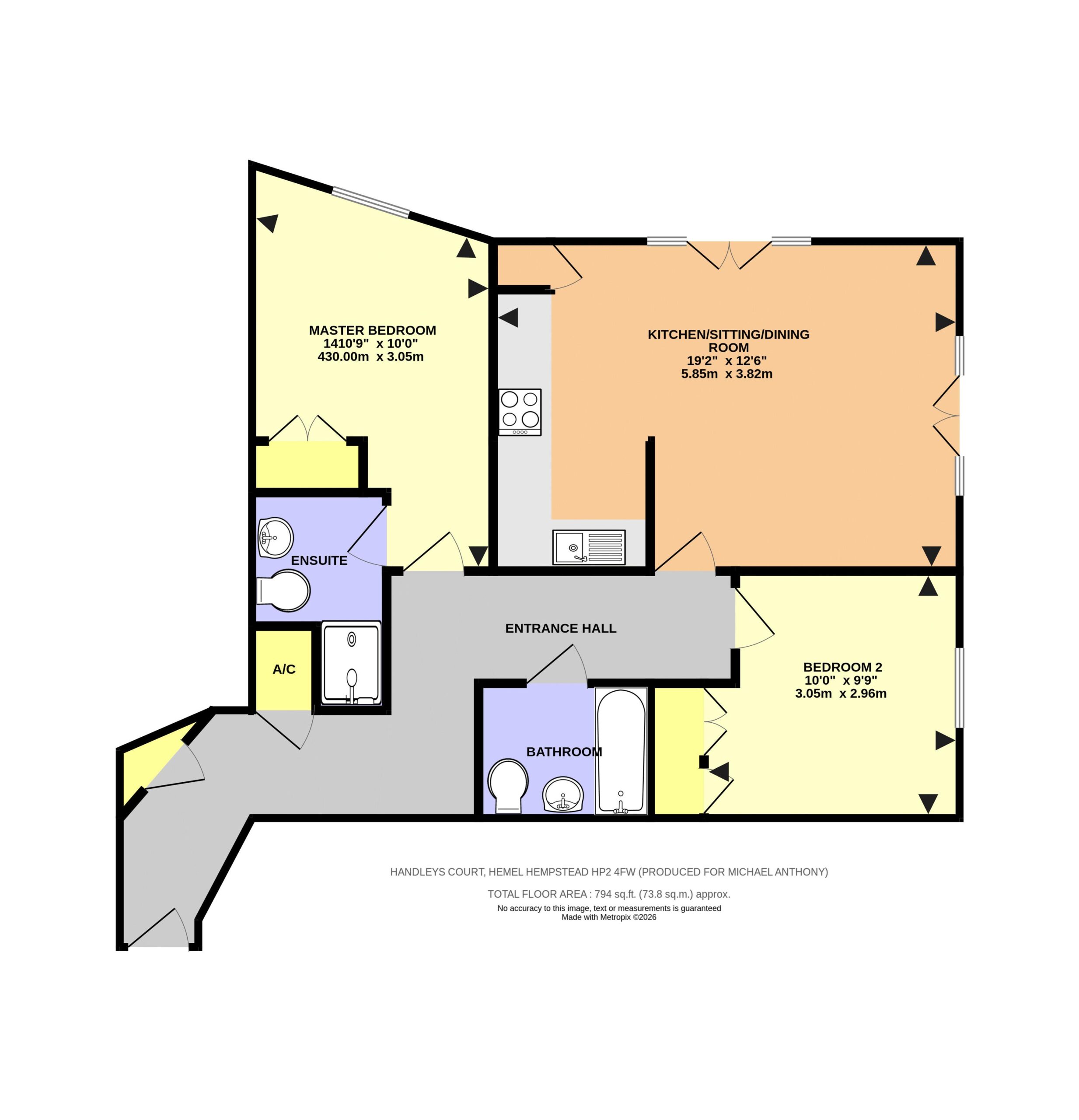 Floorplan for Selden Hill, Hemel Hempstead, Hertfordshire, HP2 4FW