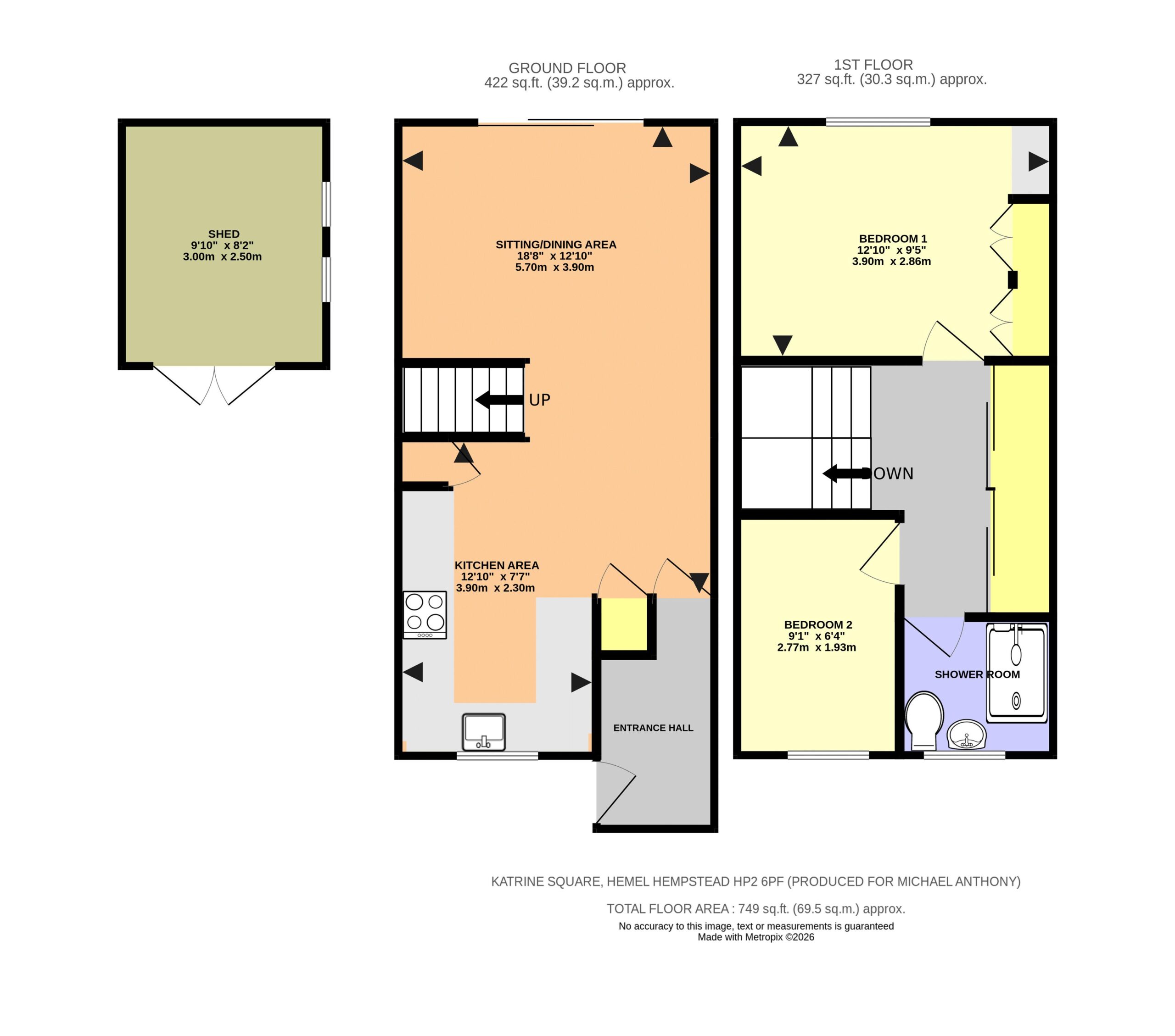 Floorplan for Katrine Square, Hemel Hempstead, Hertfordshire, HP2 6PF