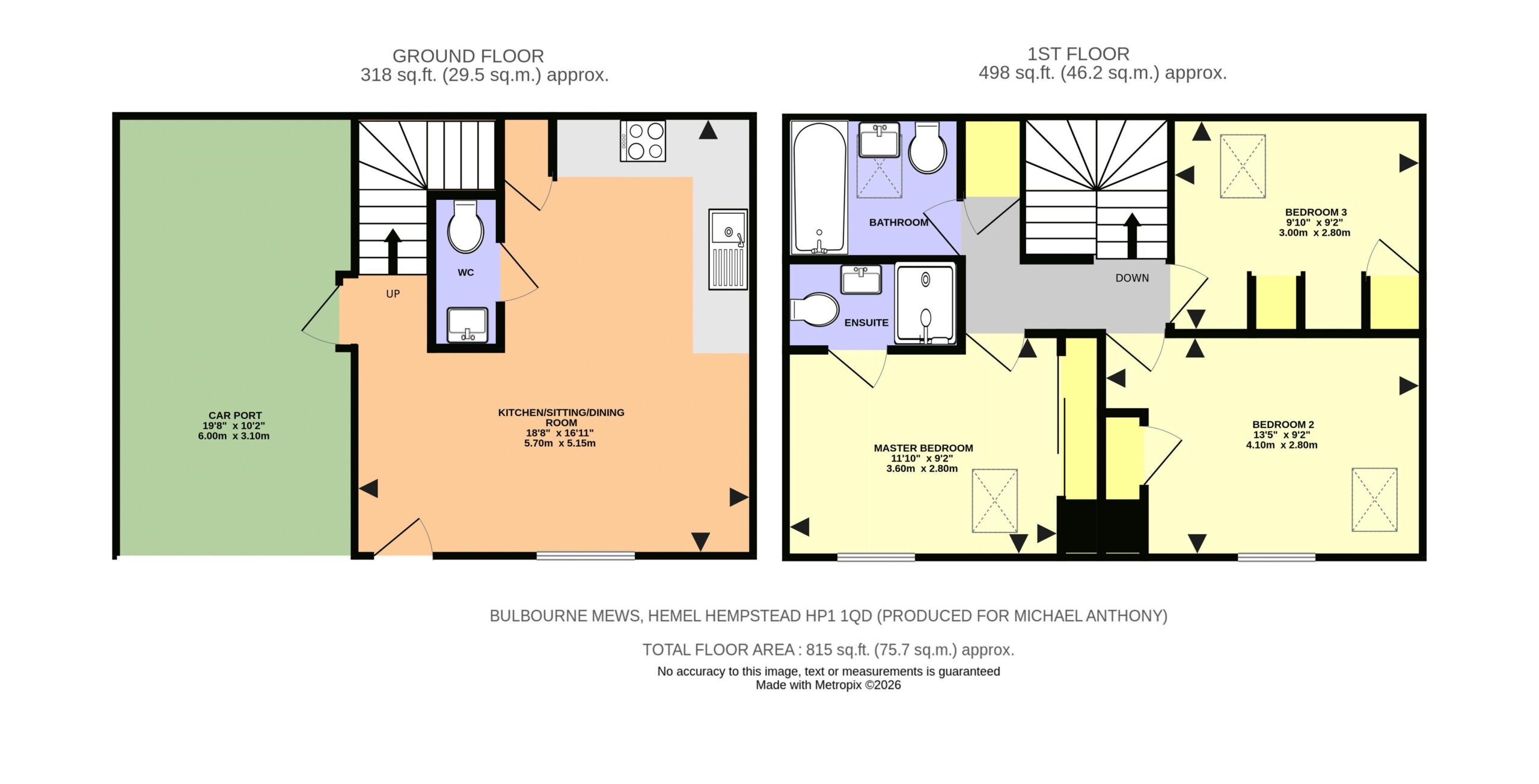 Floorplan for Kingsland Road, Hemel Hempstead, Hertfordshire, HP1 1QD