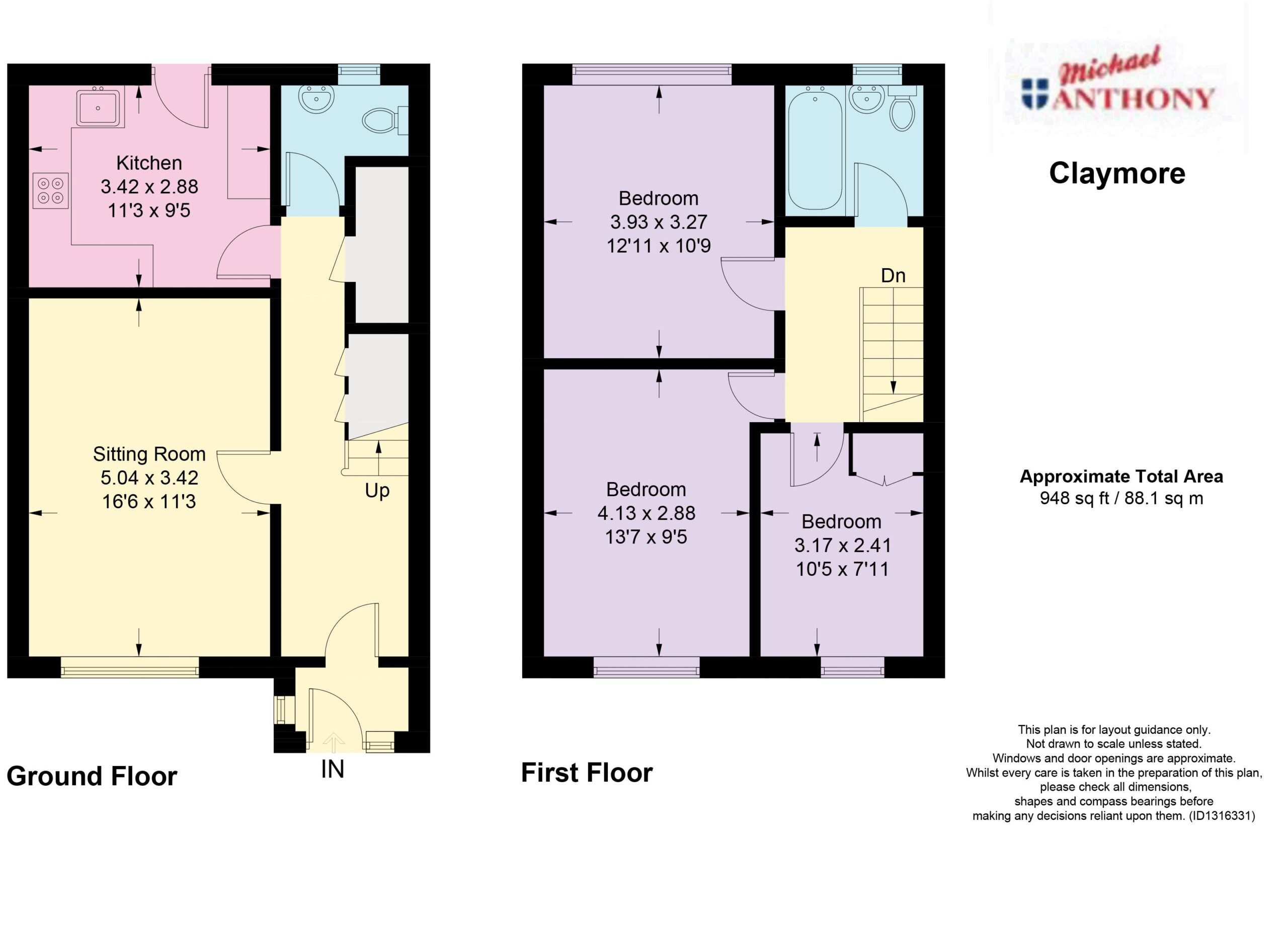Floorplan for Claymore, Hemel Hempstead, Hertfordshire, HP2 6LL