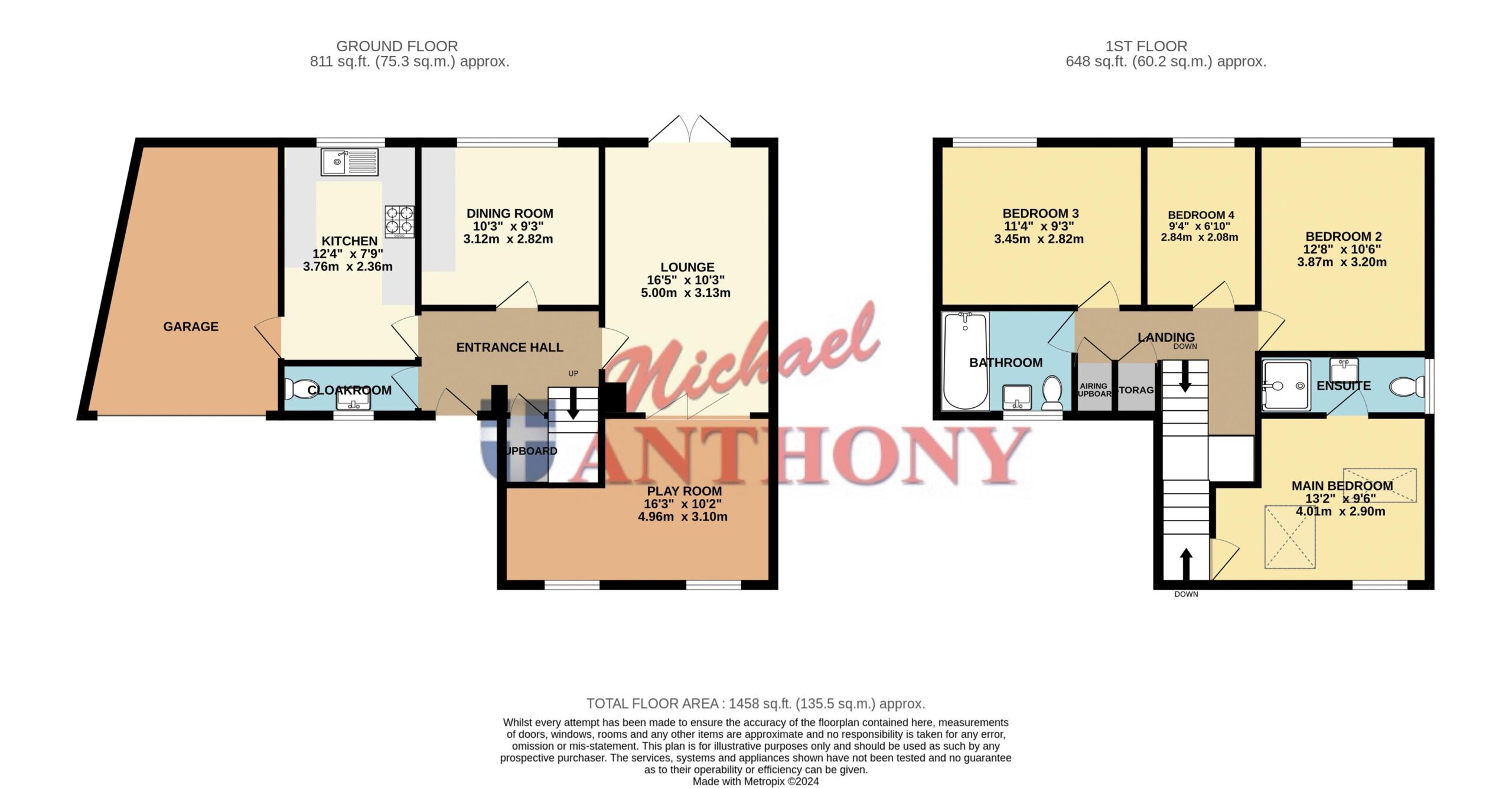 Floorplan for Morrell Close, Shenley Church End, Milton Keynes, Buckinghamshire, MK5 6DT