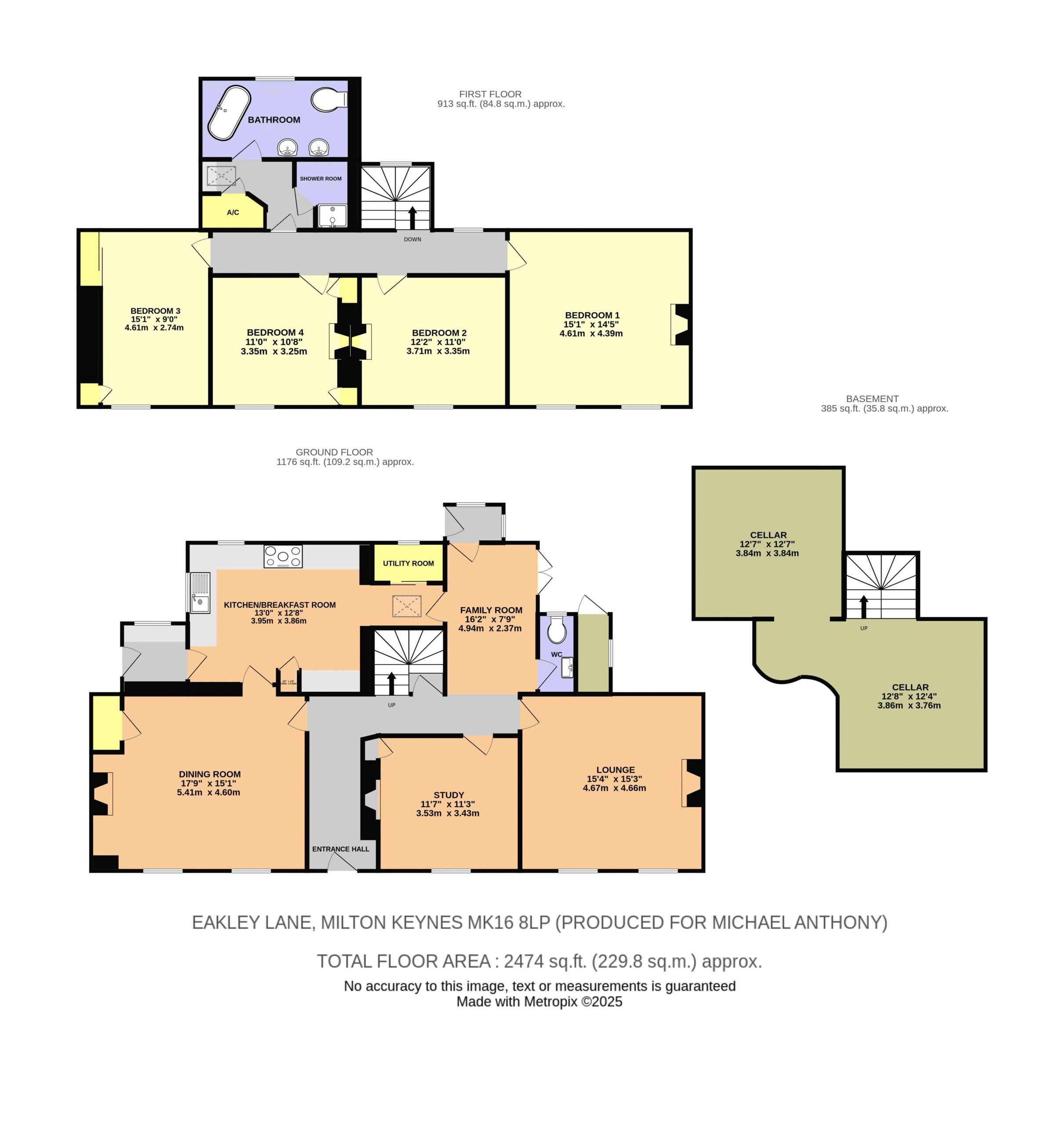 Floorplan for Eakley Lanes, Stoke Goldington, Newport Pagnell, Buckinghamshire, MK16 8LP
