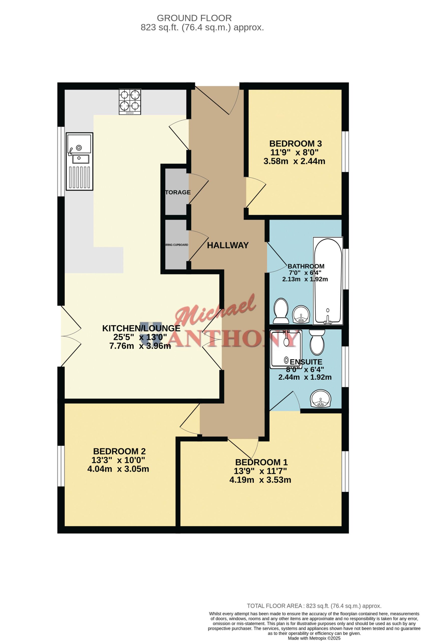 Floorplan for Vernier Crescent, Medbourne, MILTON KEYNES, Buckinghamshire, MK5 6FE