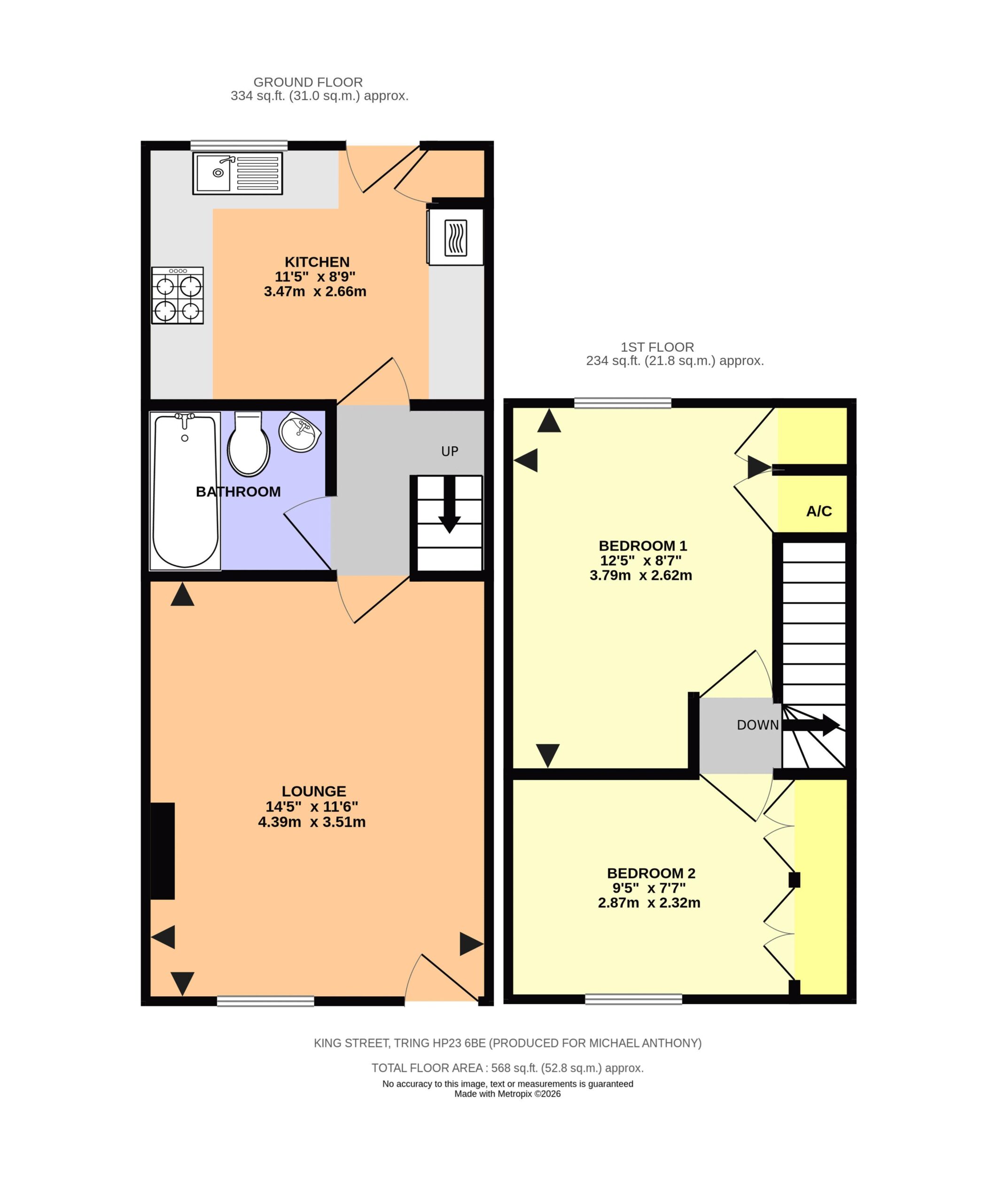 Floorplan for King Street, Tring, Hertfordshire, HP23 6BE