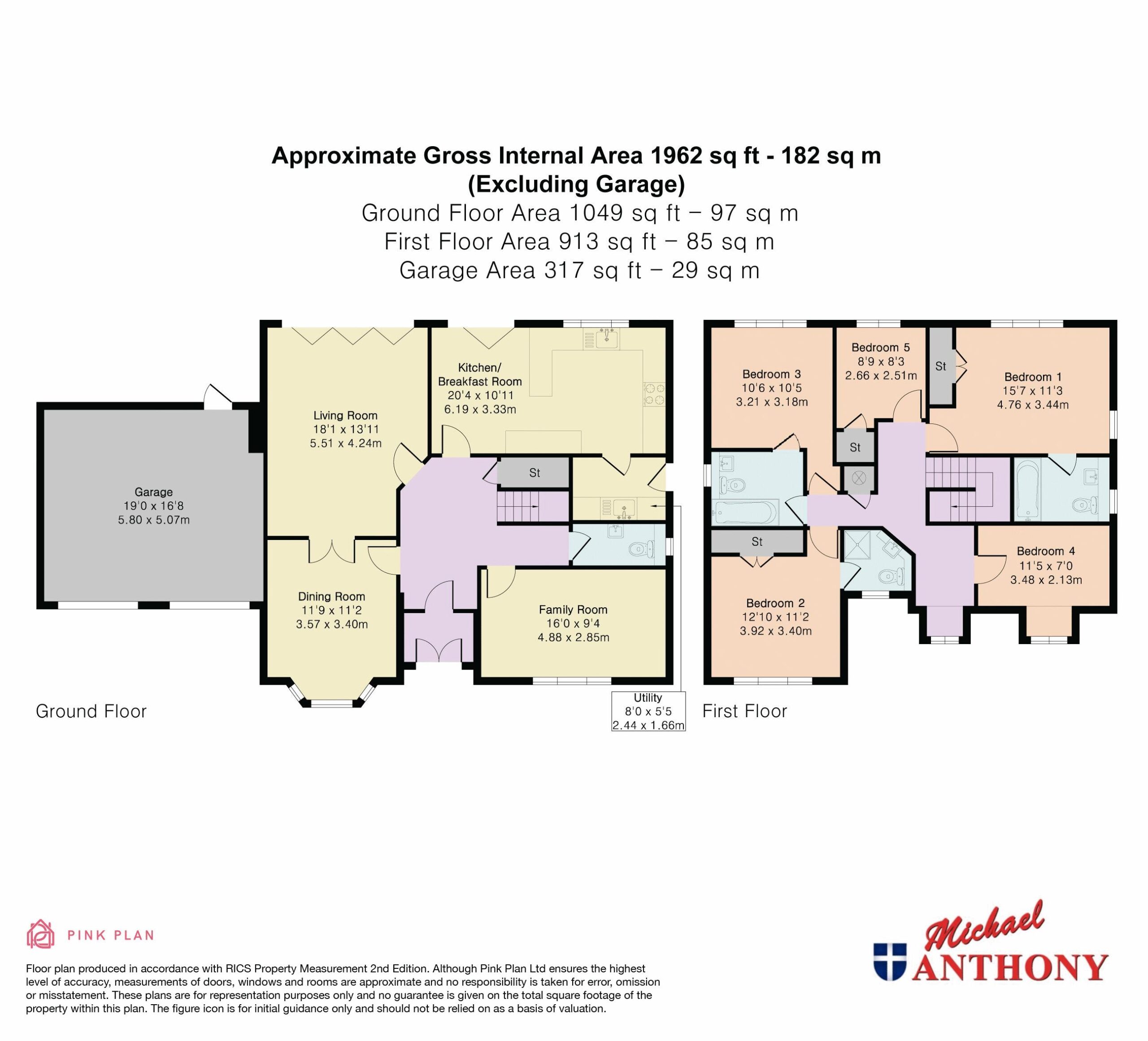 Floorplan for Paxton Crescent, Shenley Lodge, Milton Keynes, Buckinghamshire, MK5 7PY