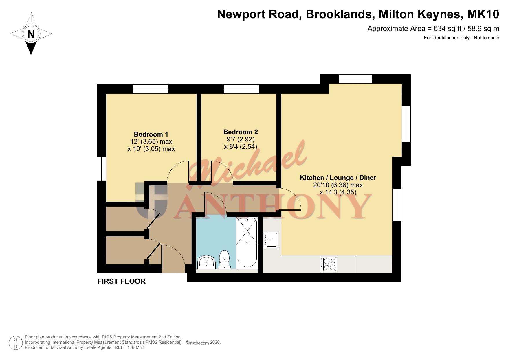 Floorplan for Newport Road, Brooklands, Milton Keynes, Buckinghamshire, MK10 7HX