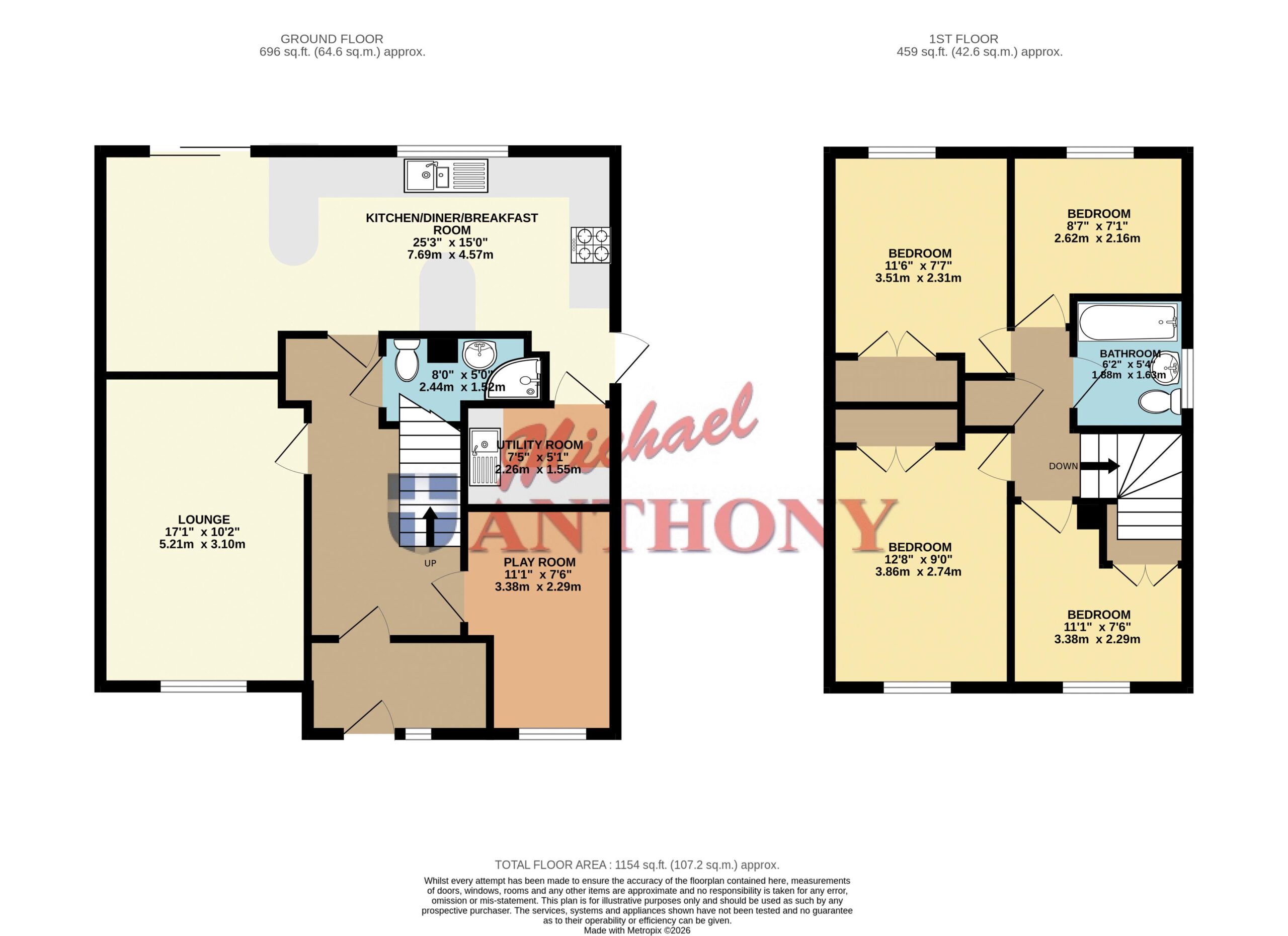 Floorplan for Trafalgar Avenue, Bletchley, Milton Keynes, Buckinghamshire, MK3 7UP