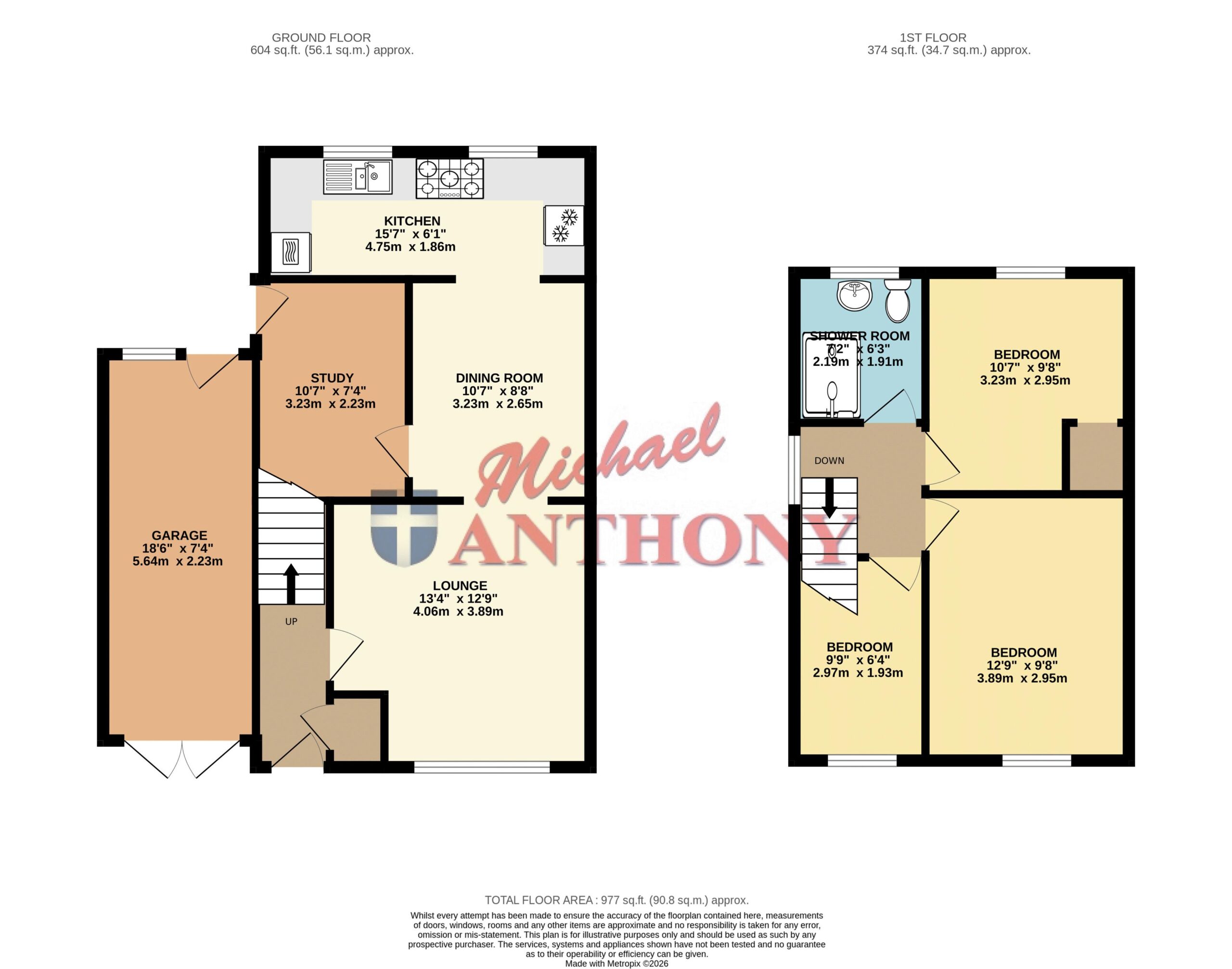 Floorplan for Browning Crescent, Bletchley, Milton Keynes, Buckinghamshire, MK3 5AU