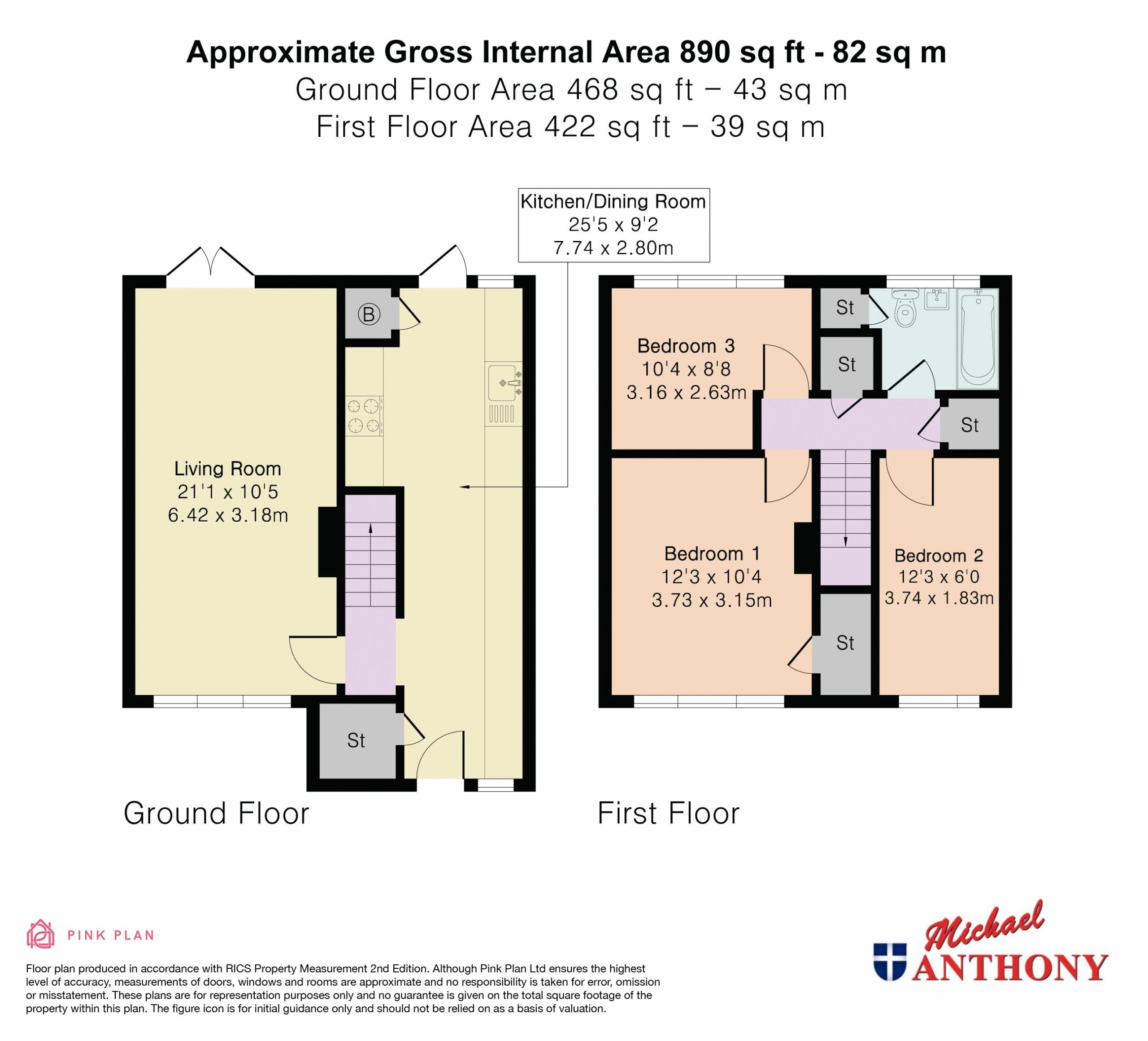 Floorplan for Whitby Close, Bletchley, Milton Keynes, Buckinghamshire, MK3 6NN