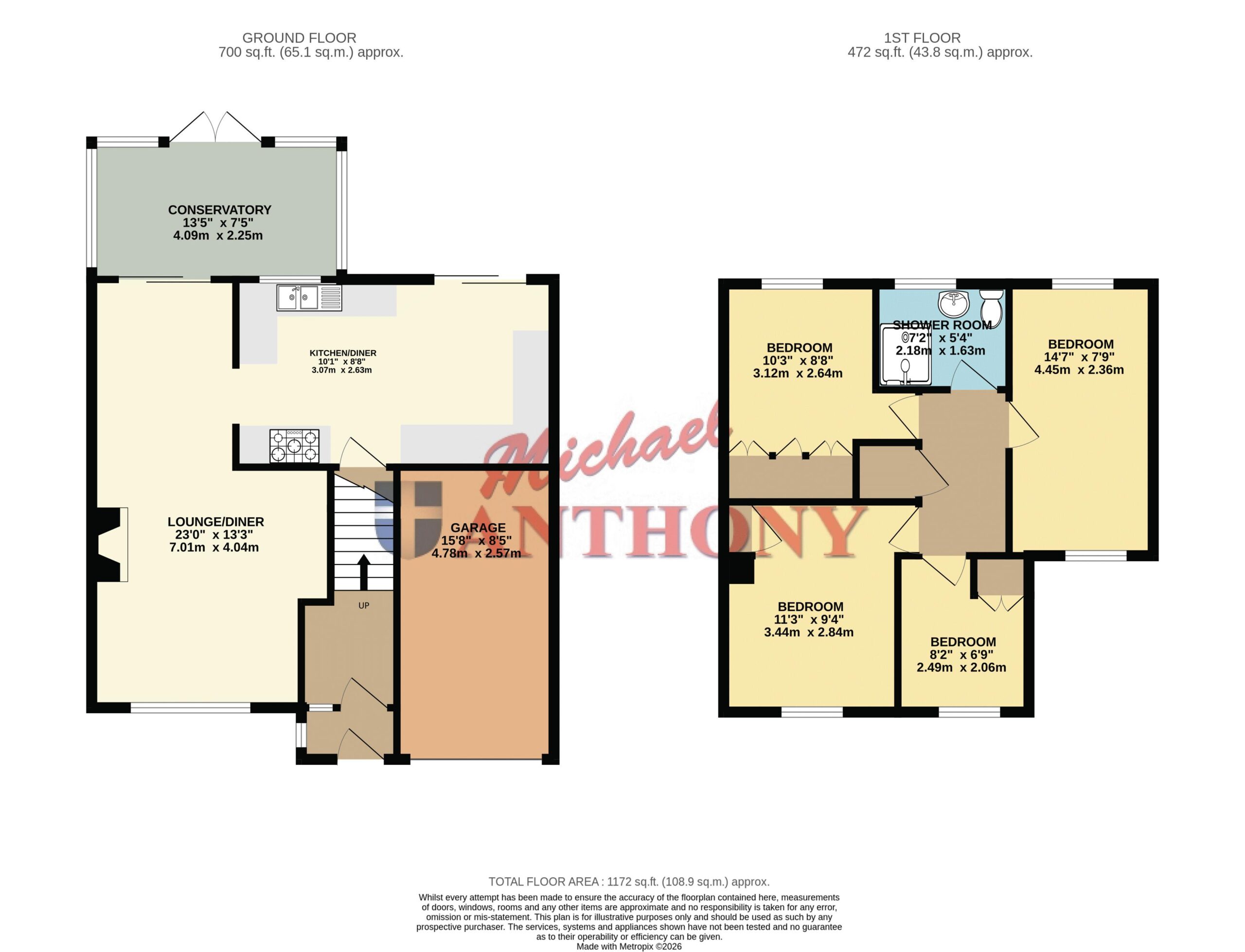 Floorplan for Whalley Drive, Bletchley, Milton Keynes, Buckinghamshire, MK3 6JL