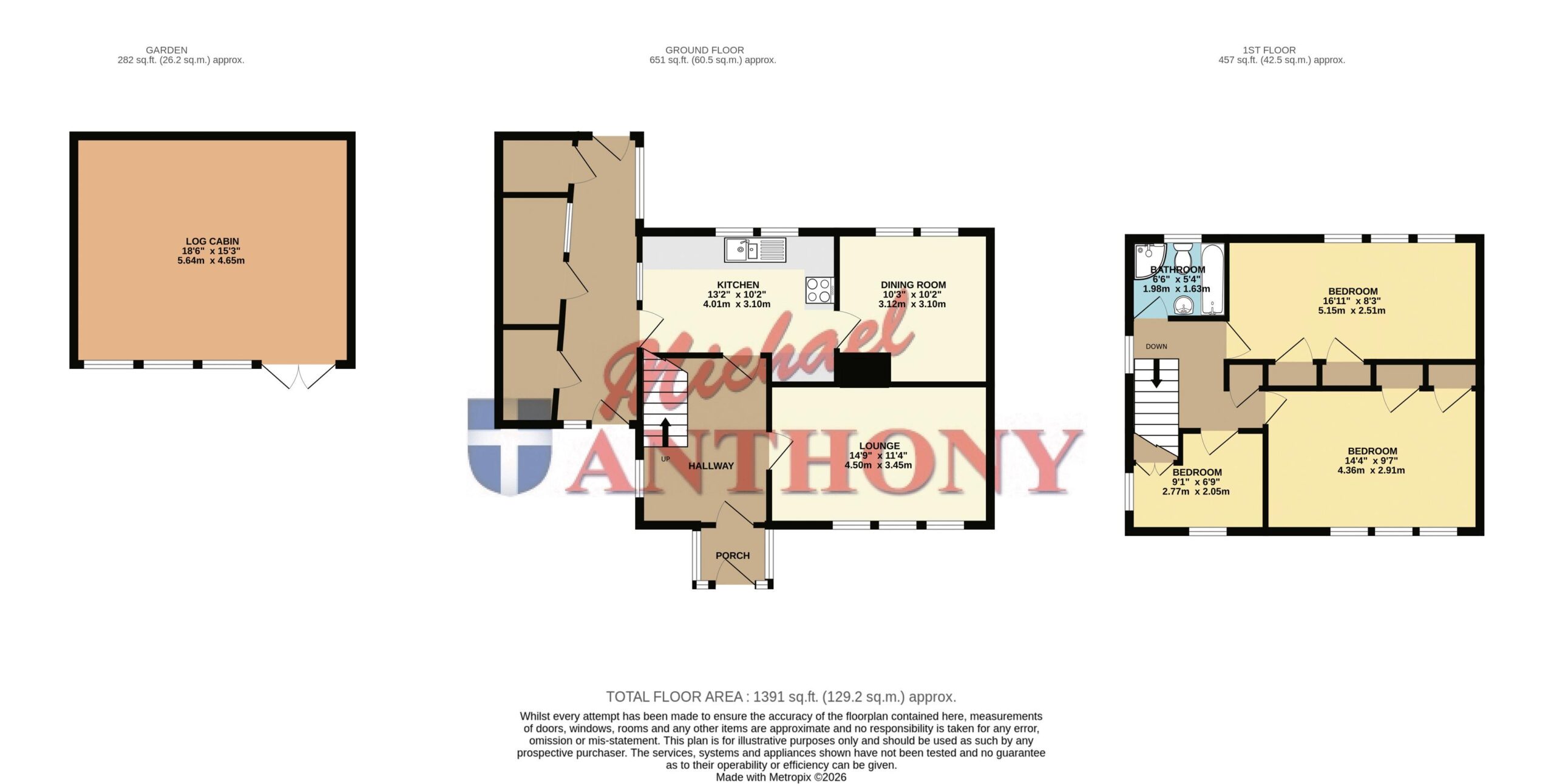 Floorplan for Whiteley Crescent, Bletchley, Milton Keynes, Buckinghamshire, MK3 5DG
