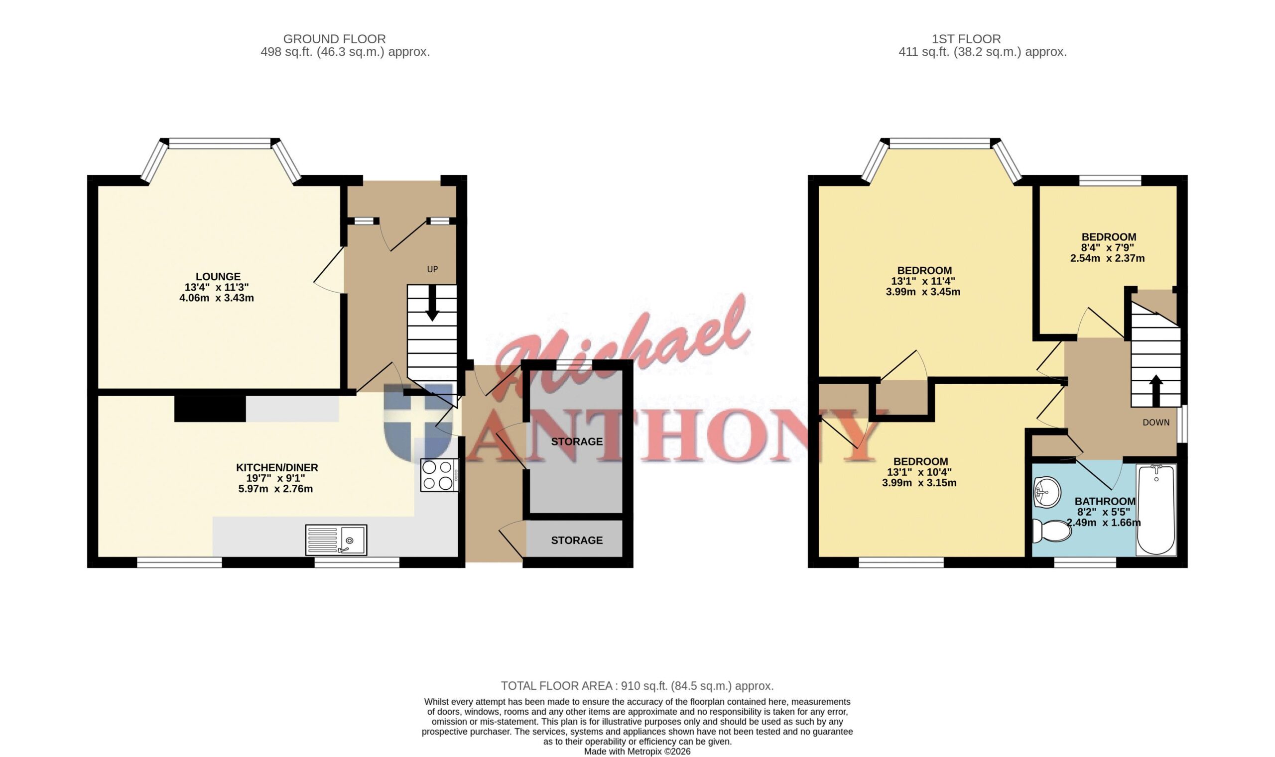 Floorplan for St. Pauls Road, Bletchley, Milton Keynes, Buckinghamshire, MK3 5EF