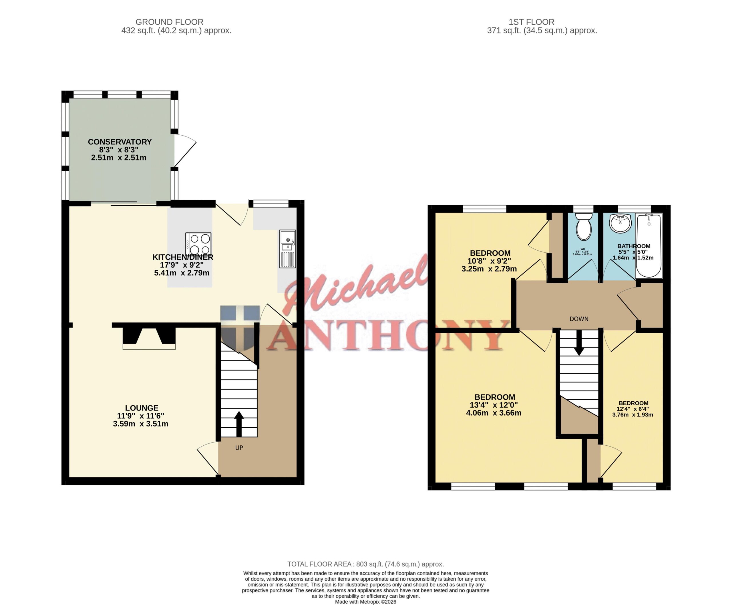 Floorplan for Westminster Drive, Bletchley, Milton Keynes, Buckinghamshire, MK3 6LG