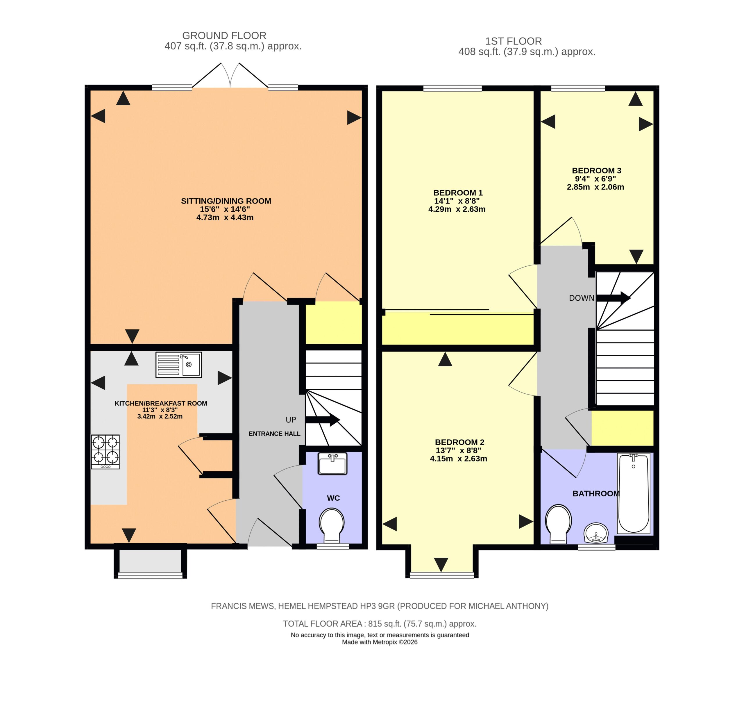 Floorplan for Frances Mews, Nash Mills Wharf, Hemel Hempstead, Hertfordshire, HP3 9GR