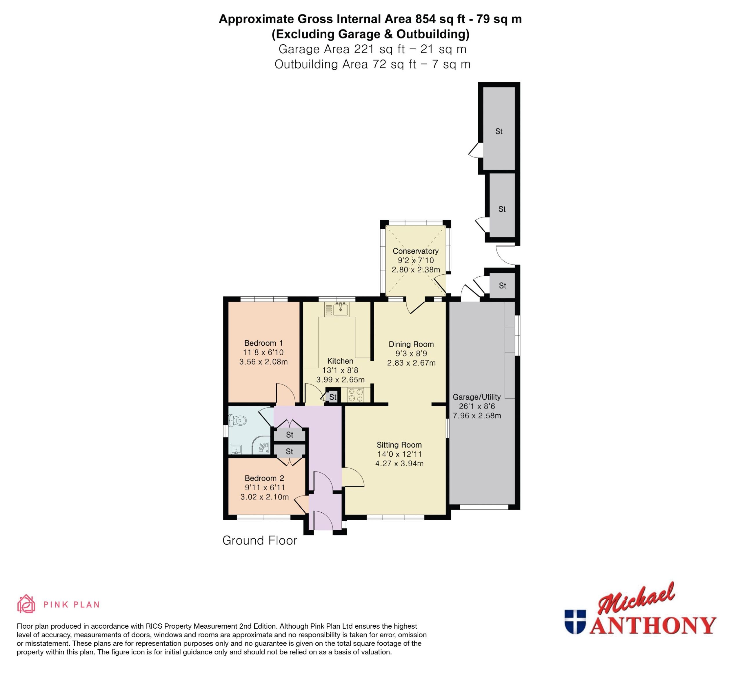 Floorplan for Rickley Lane, Bletchley, Milton Keynes, Buckinghamshire, MK3 6BT