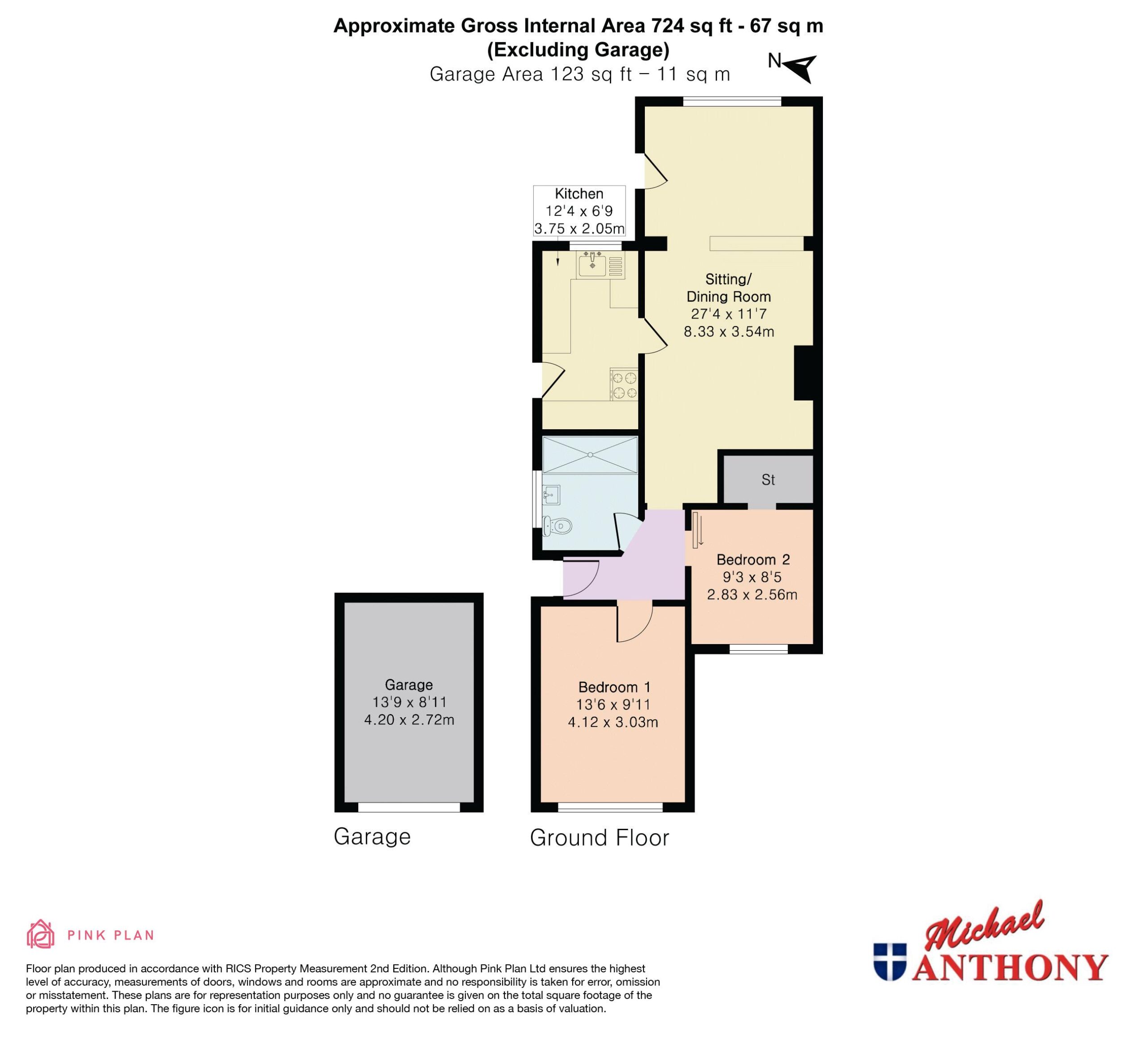 Floorplan for Shelley Drive, Bletchley, Milton Keynes, Buckinghamshire, MK3 5BN