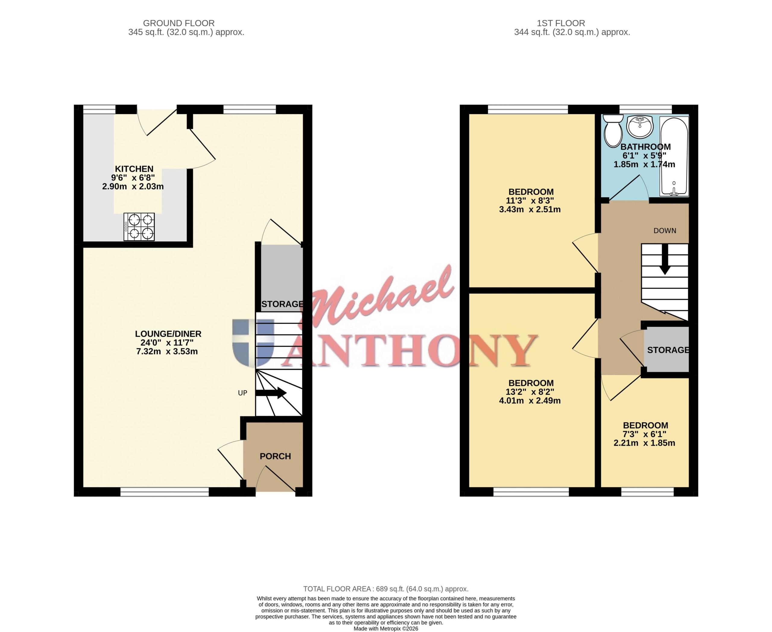 Floorplan for Sandown Court, Bletchley, Milton Keynes, Buckinghamshire, MK3 5LZ