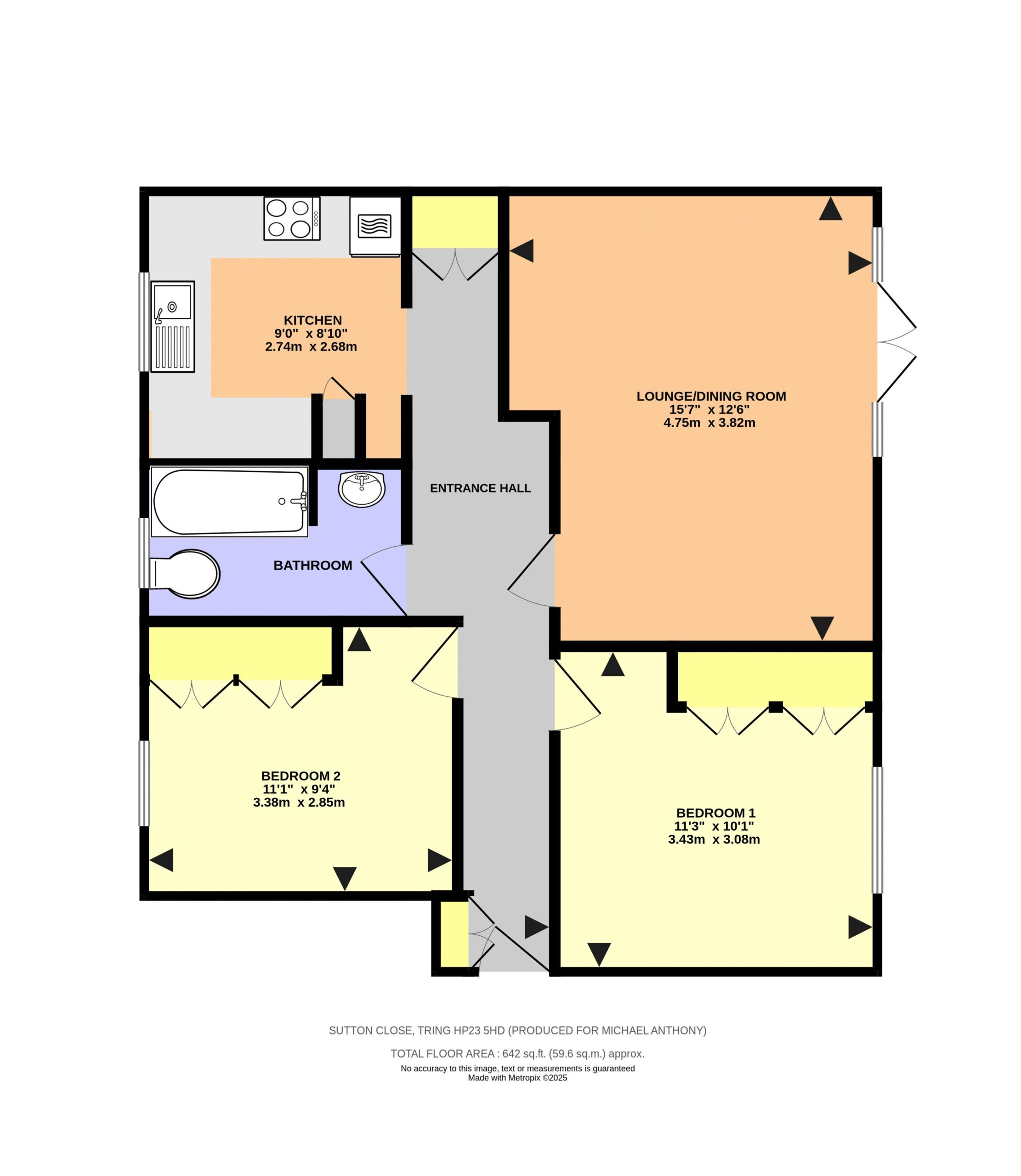 Floorplan for Sutton Close, Tring, Hertfordshire, HP23 5HD