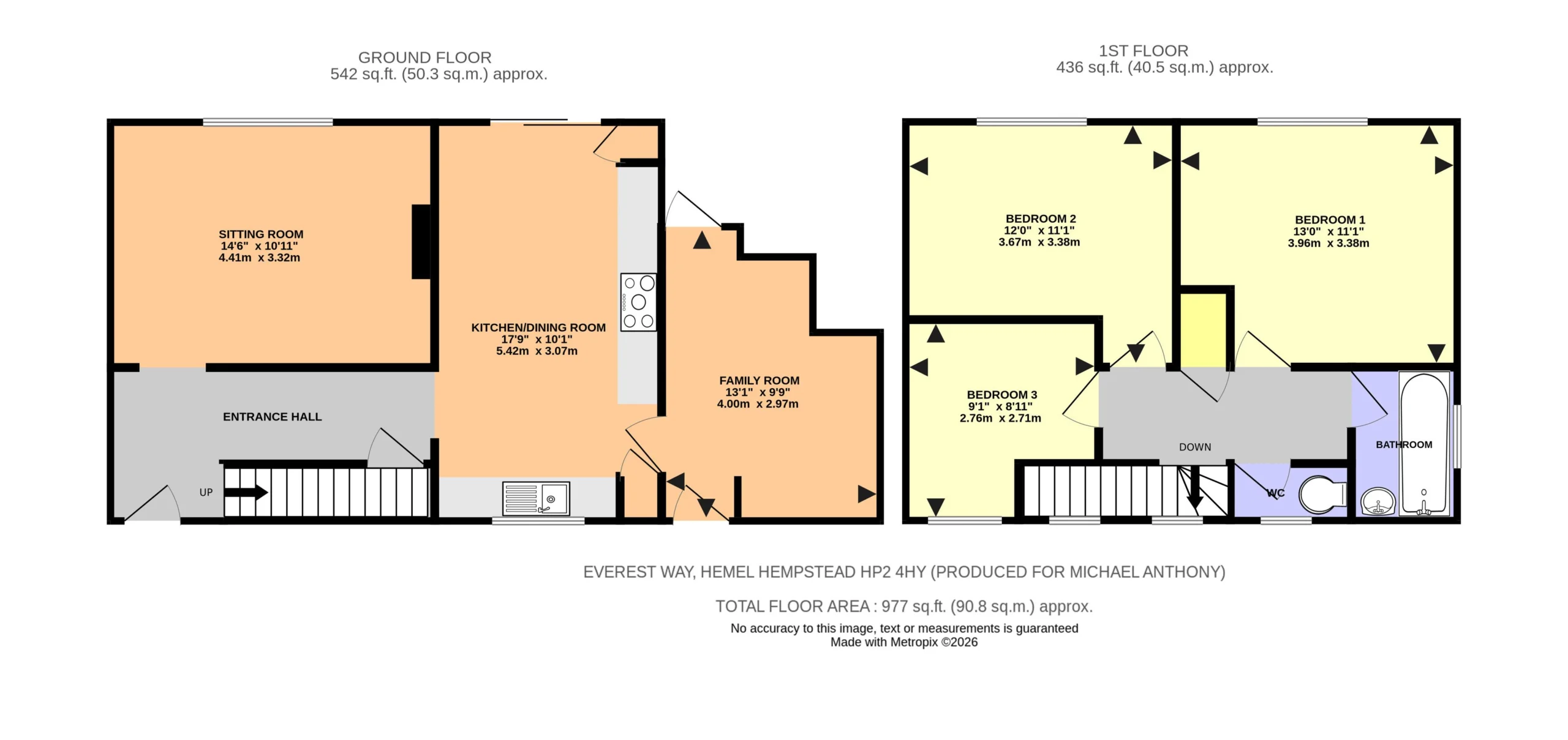 Floorplan for Everest Way, Hemel Hempstead, Hertfordshire, HP2 4HY