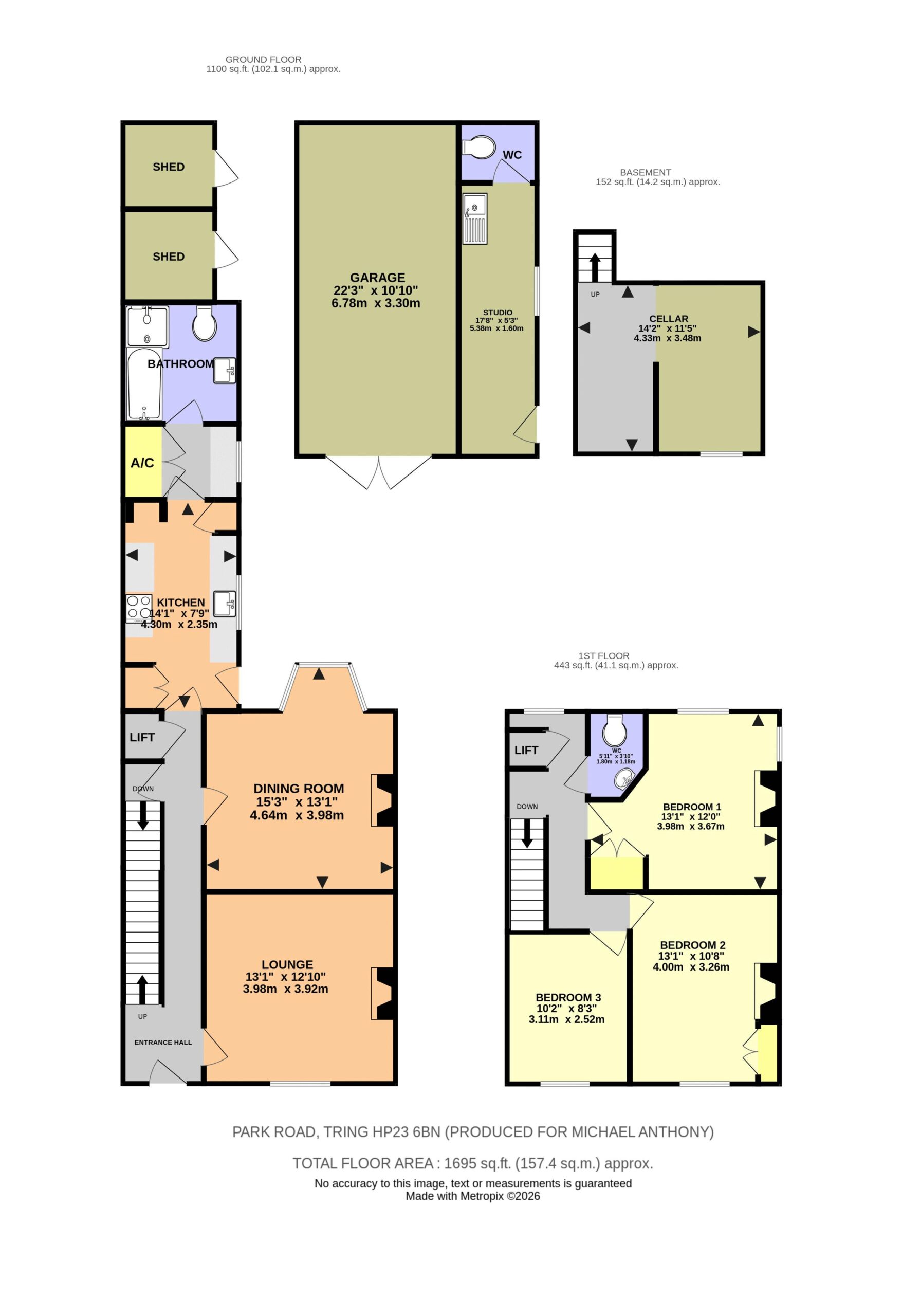 Floorplan for Park Road, Tring, Hertfordshire, HP23 6BN