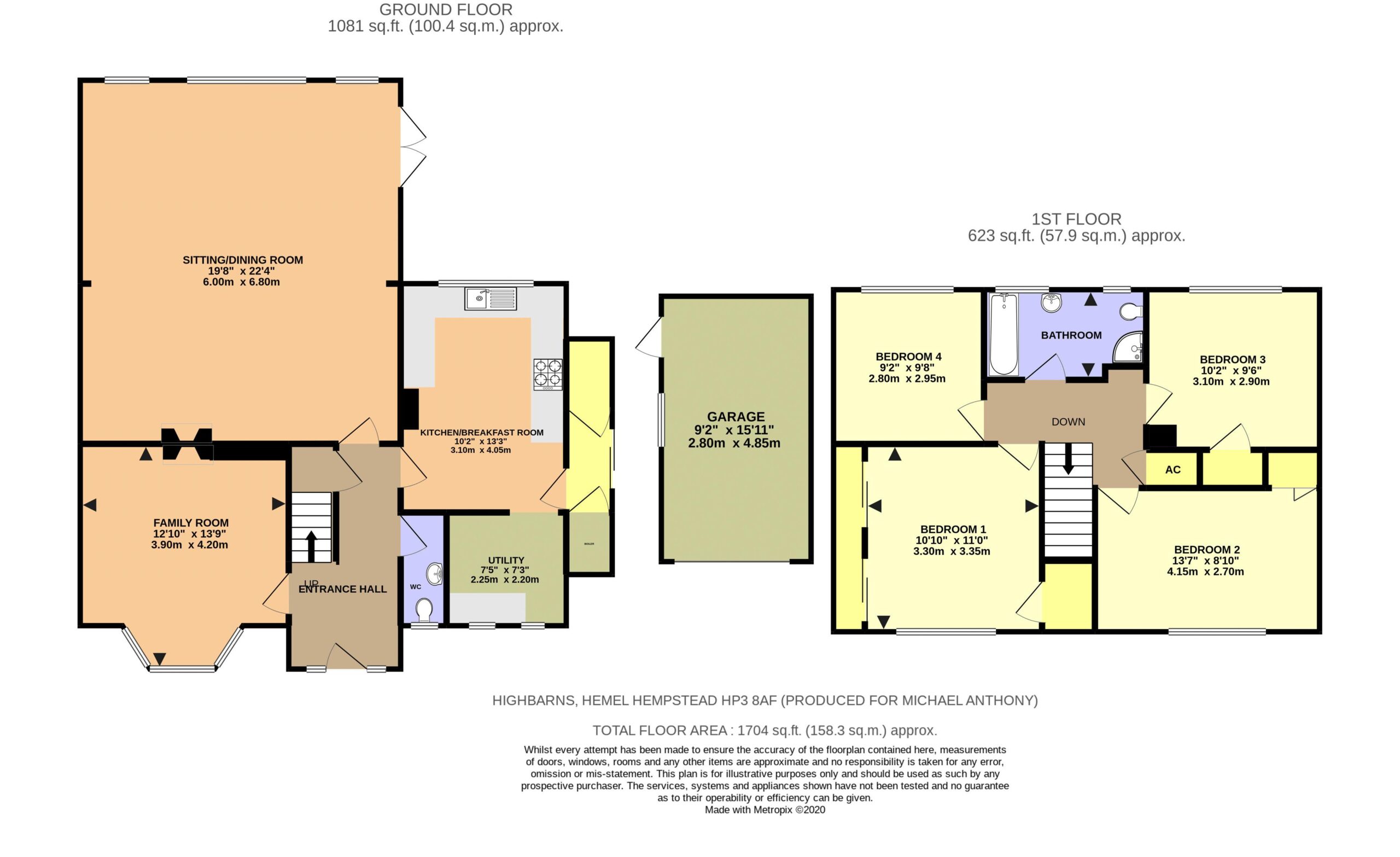 Floorplan for Highbarns, Hemel Hempstead, Hertfordshire, HP3 8AF