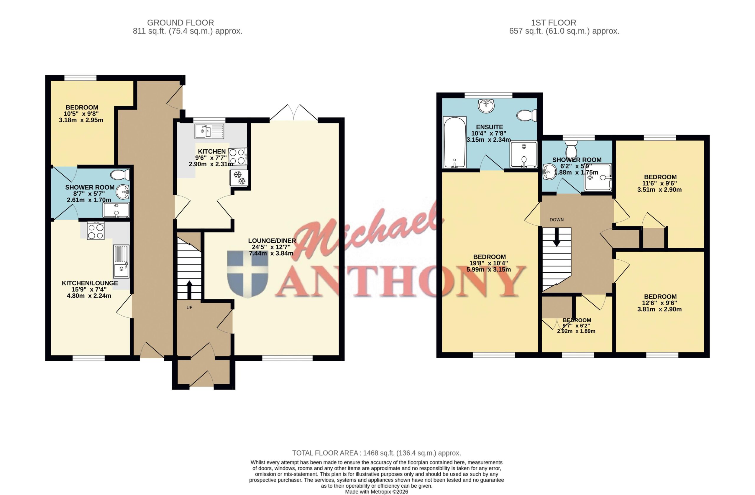 Floorplan for Birkdale Close, Bletchley, Milton Keynes, Buckinghamshire, MK3 7RF
