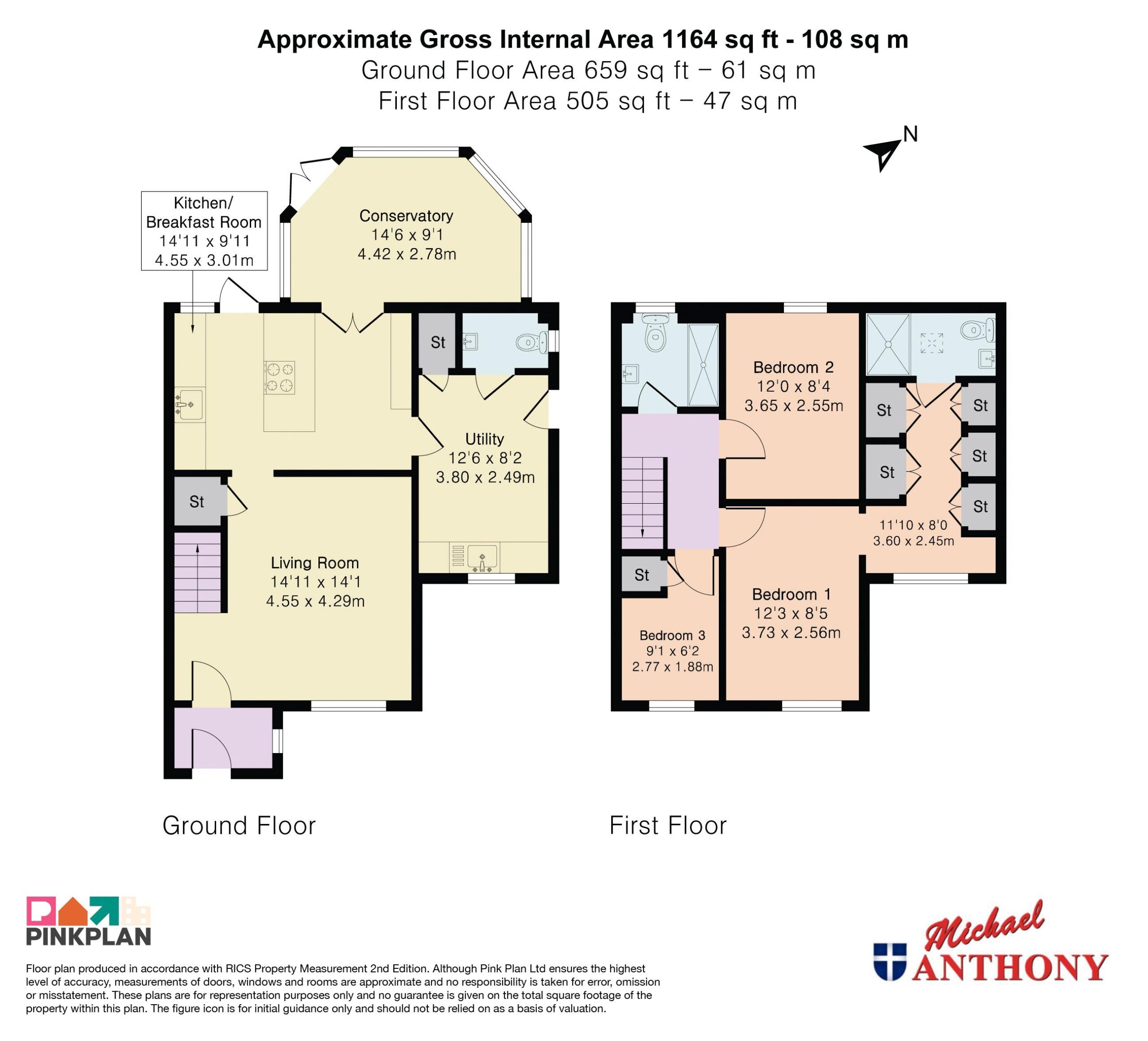 Floorplan for Burgess Gardens, Newport Pagnell, Buckinghamshire, MK16 0NS