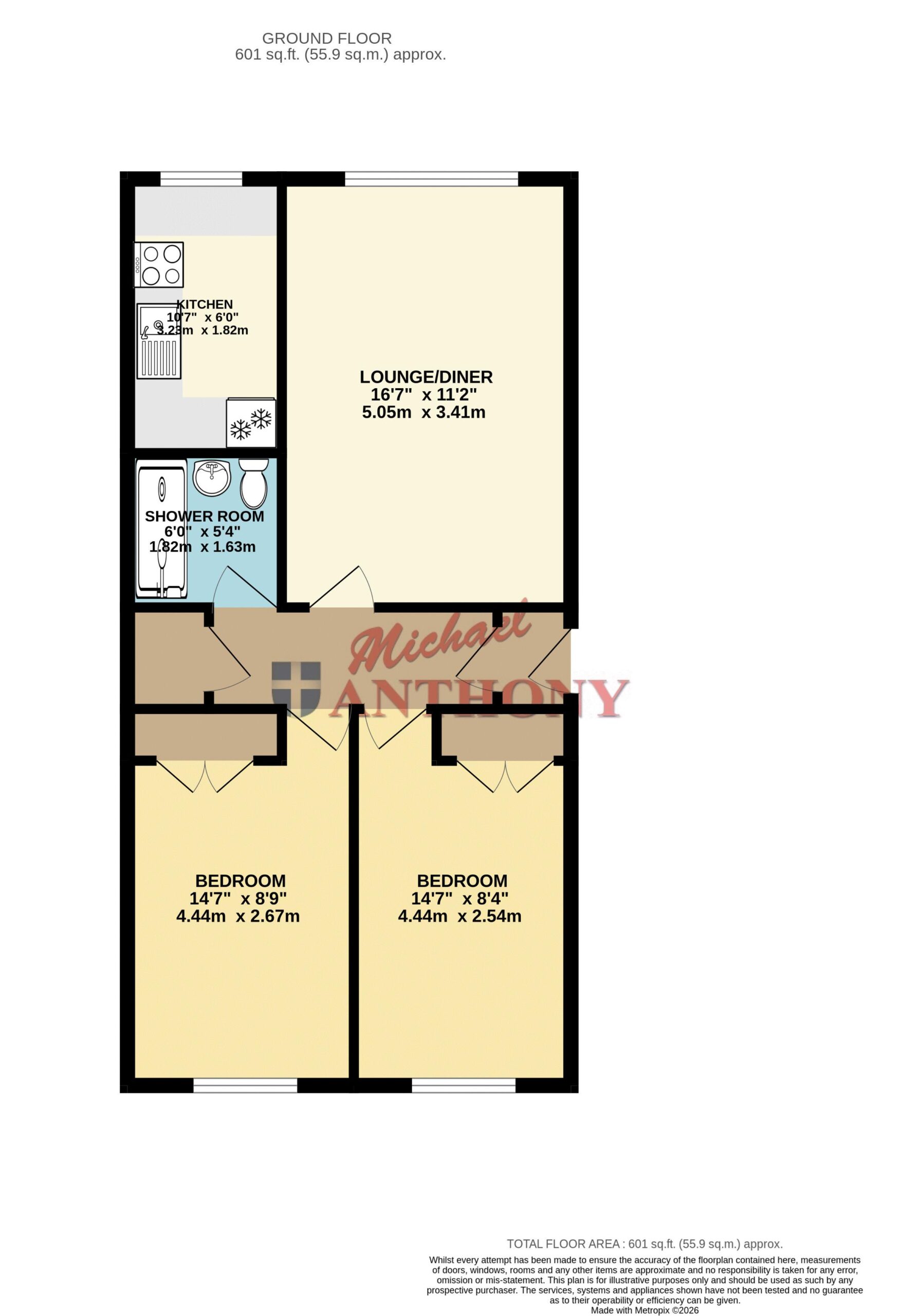 Floorplan for Mikern Close, Bletchley, Milton Keynes, Buckinghamshire, MK2 2UT
