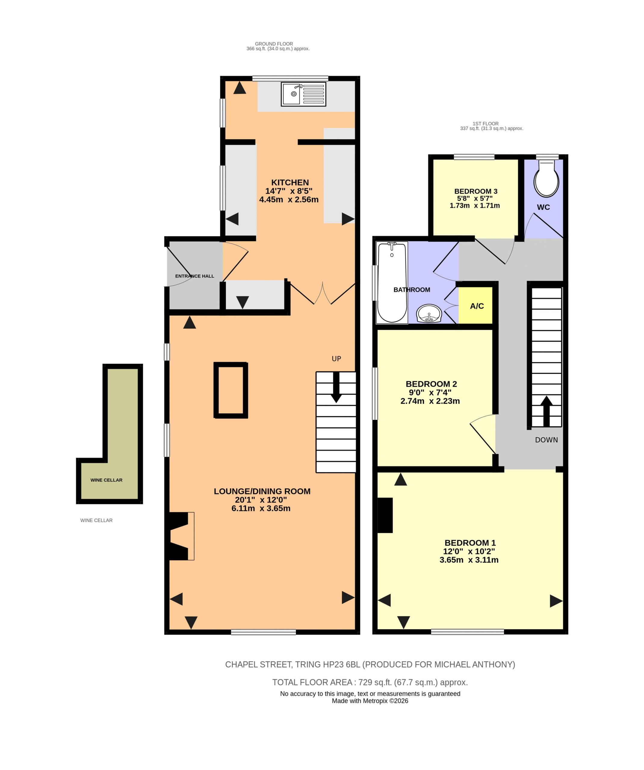 Floorplan for Chapel Street, Tring, Hertfordshire, HP23 6BL
