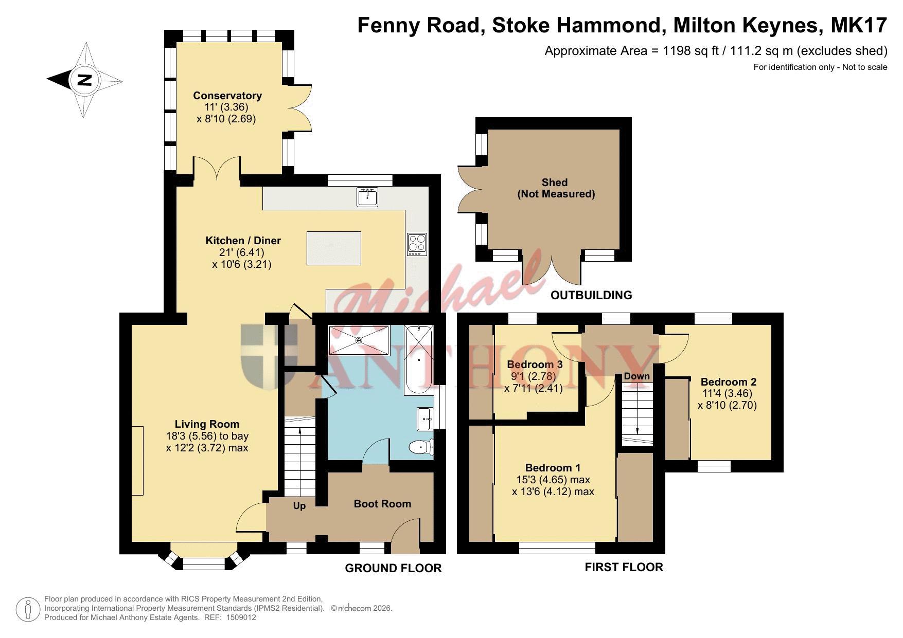 Floorplan for Fenny Road, Stoke Hammond, Milton Keynes, Buckinghamshire, MK17 9BT