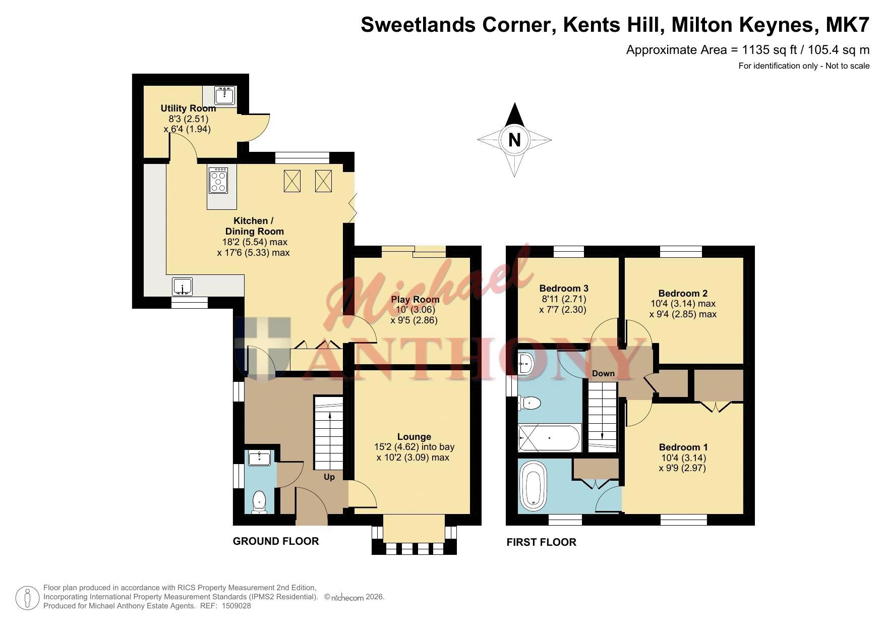 Floorplan for Sweetlands Corner, Kents Hill, Milton Keynes, Buckinghamshire, MK7 6DR